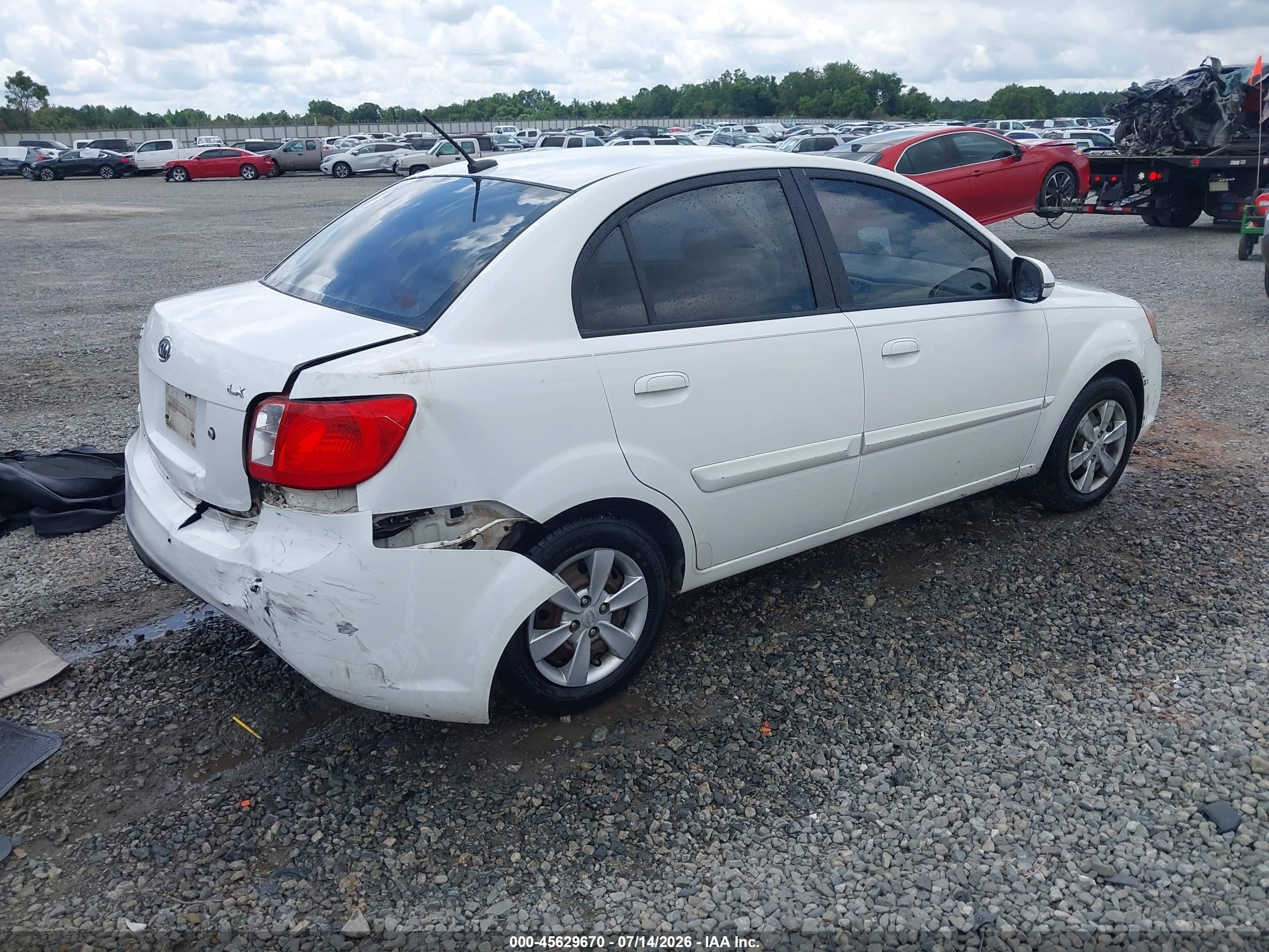 2010 Kia Rio Lx White vin: KNADH4A36A6632233