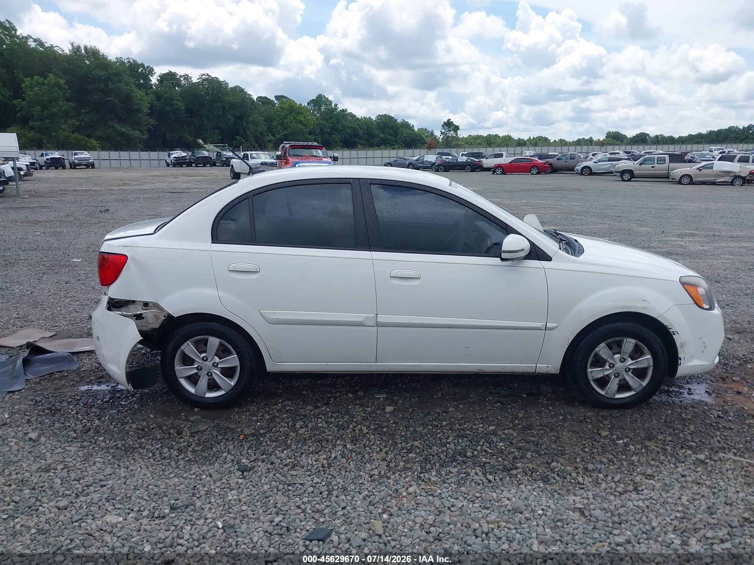 2010 Kia Rio Lx White vin: KNADH4A36A6632233