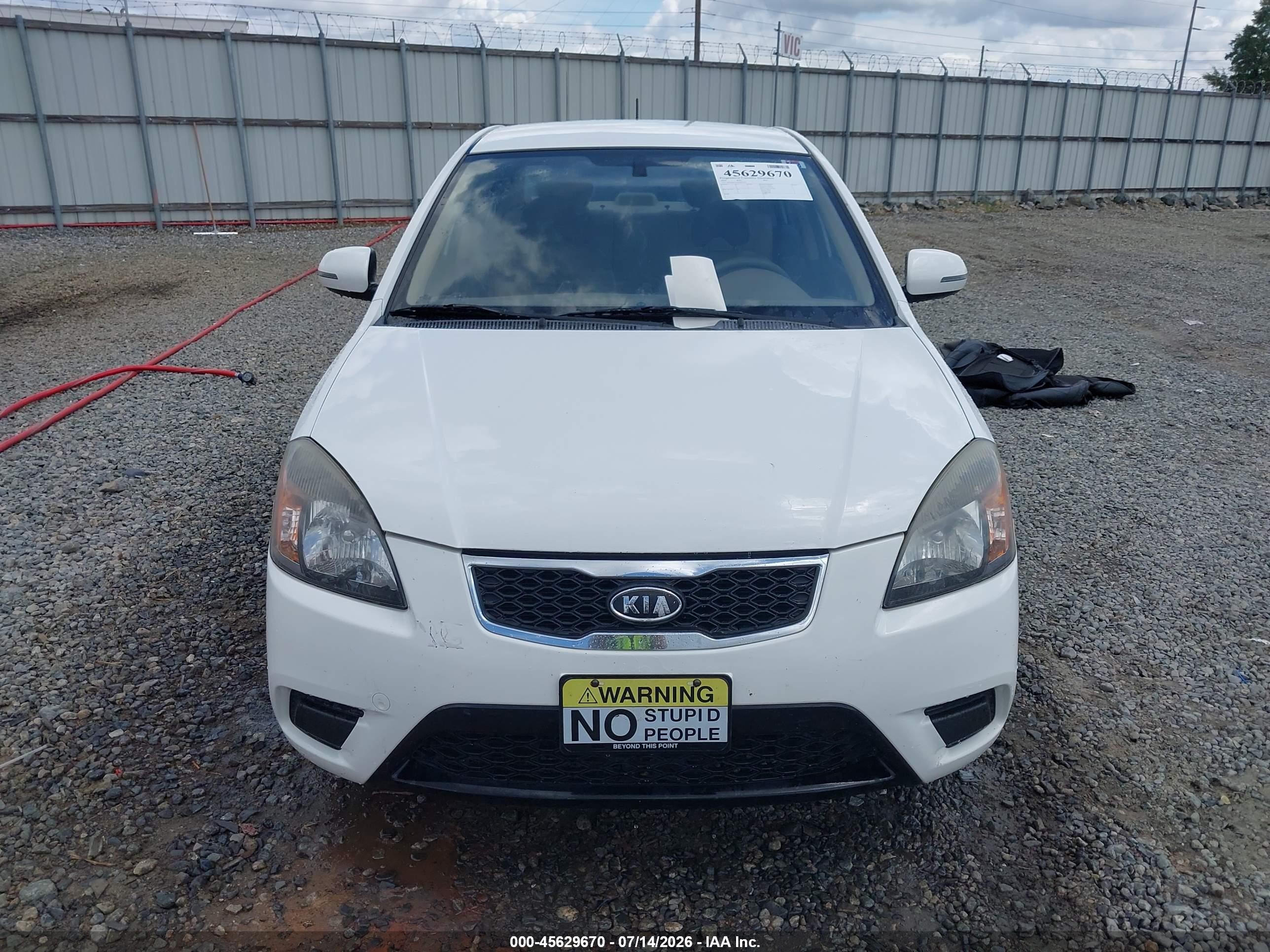 2010 Kia Rio Lx White vin: KNADH4A36A6632233