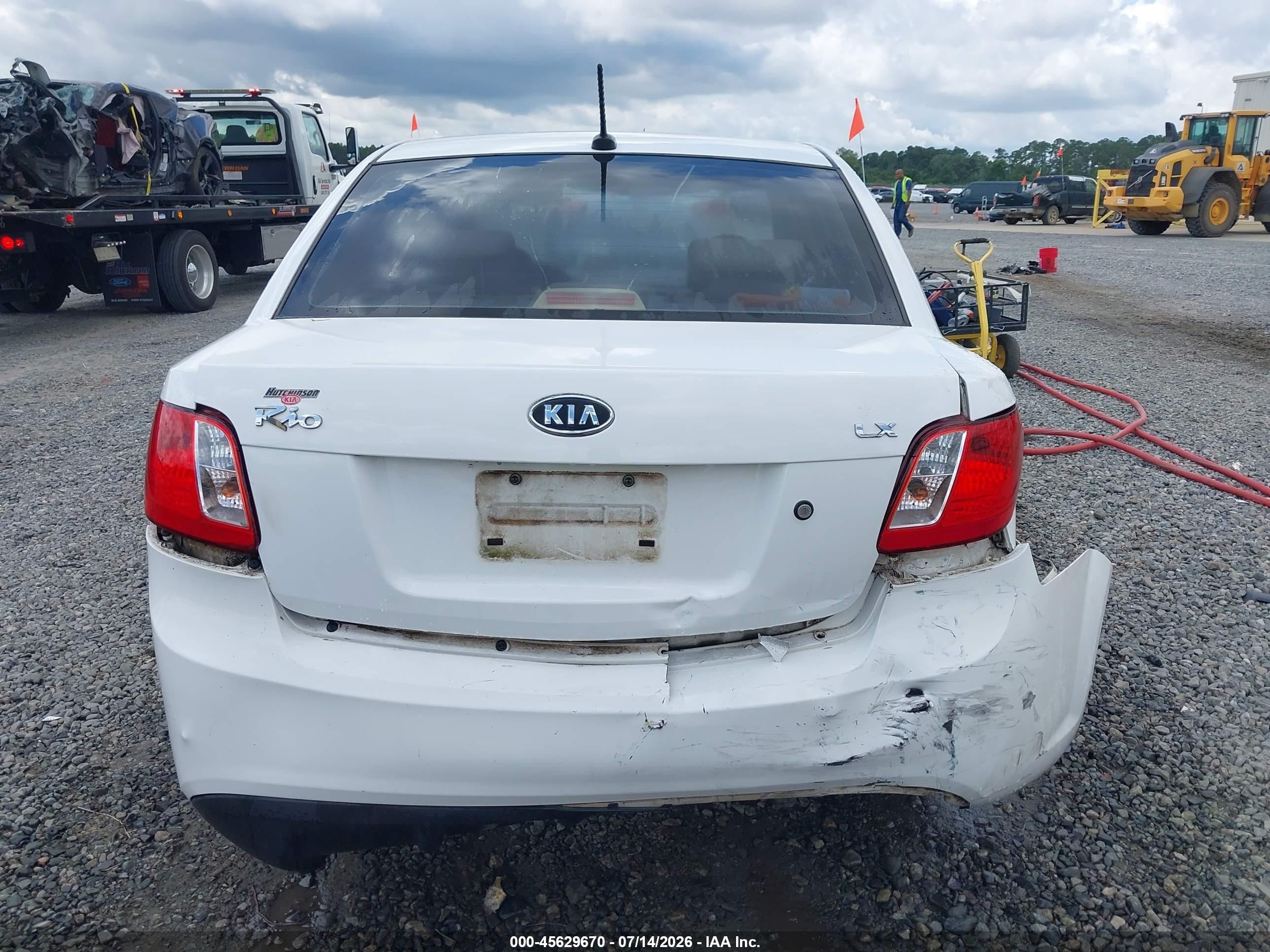 2010 Kia Rio Lx White vin: KNADH4A36A6632233
