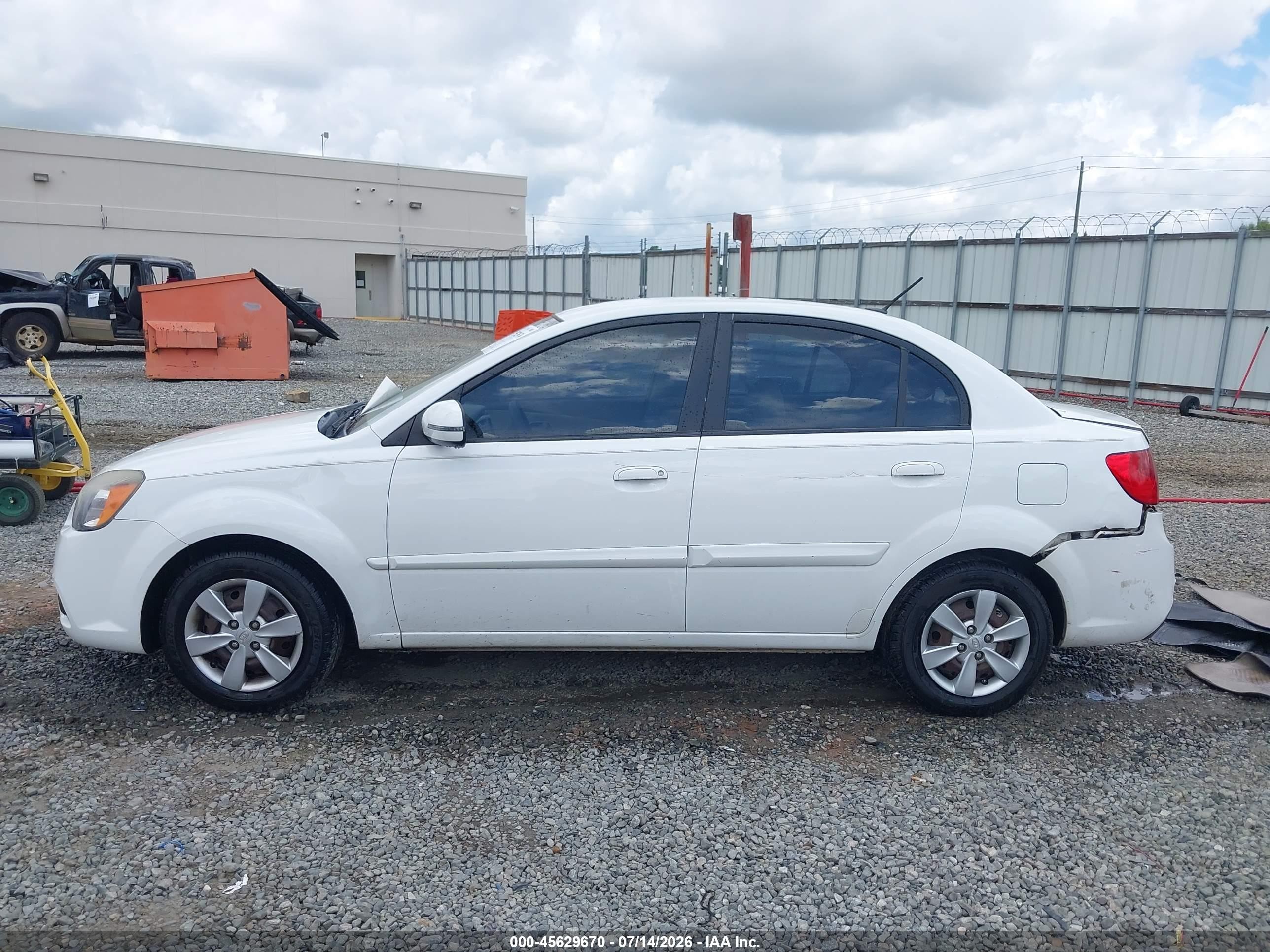 2010 Kia Rio Lx White vin: KNADH4A36A6632233