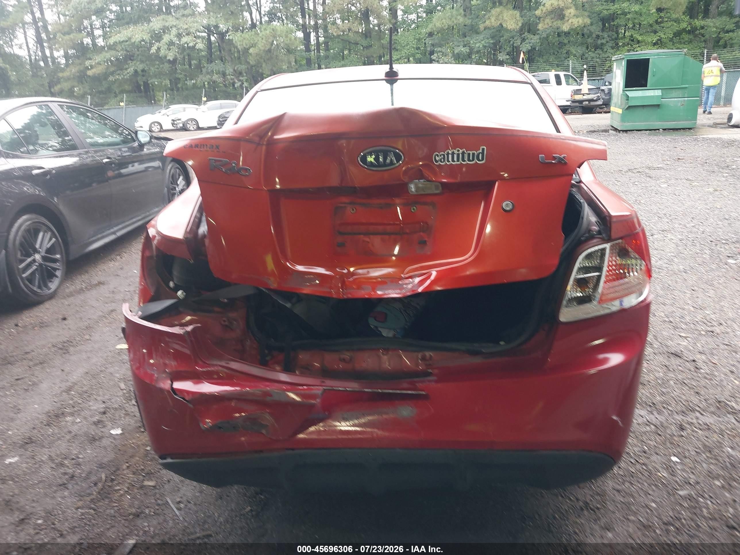 2011 Kia Rio Lx Красный vin: KNADH4A36B6736349