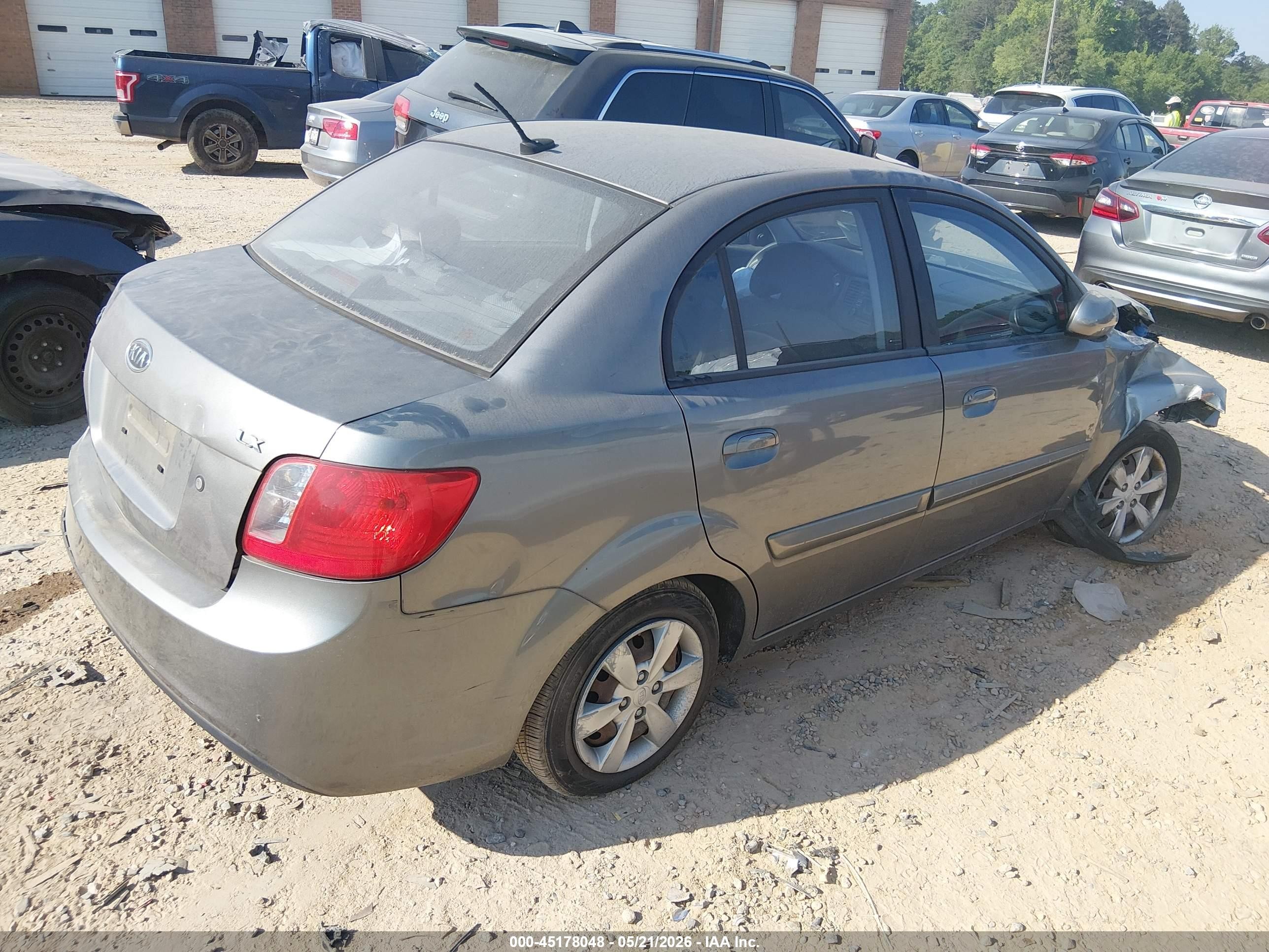 2010 Kia Rio Lx Gray vin: KNADH4A37A6664558