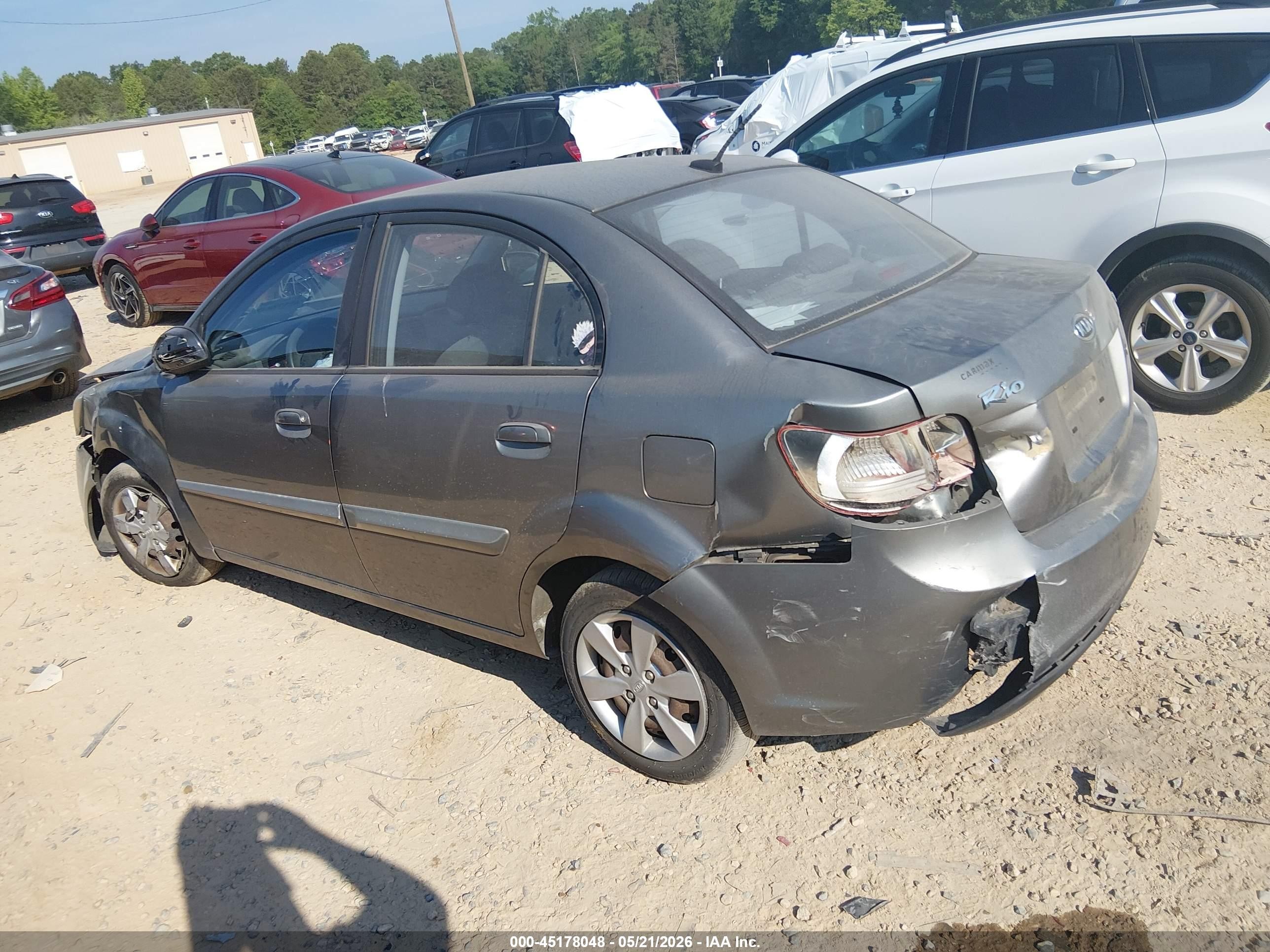 2010 Kia Rio Lx Gray vin: KNADH4A37A6664558