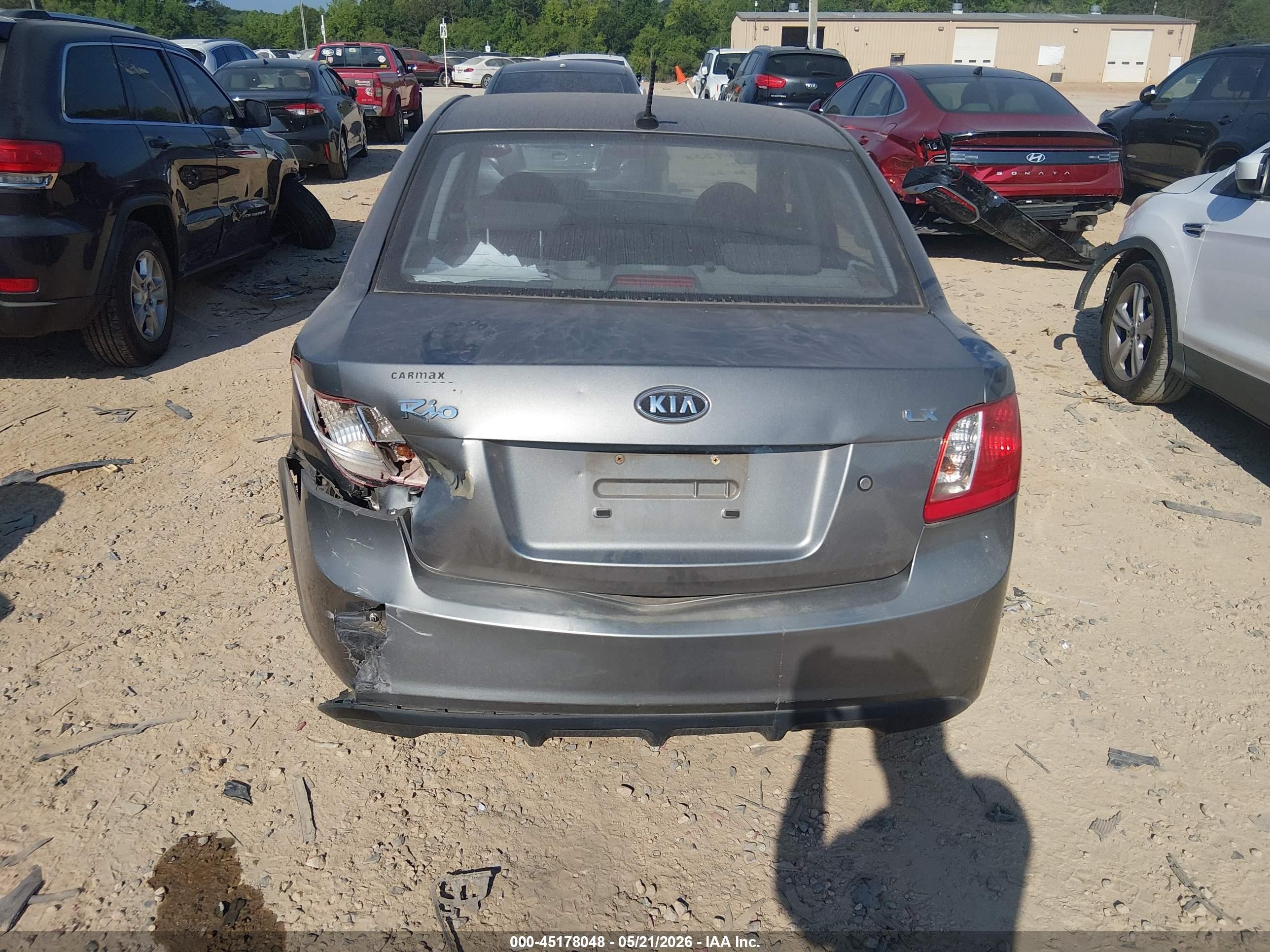 2010 Kia Rio Lx Gray vin: KNADH4A37A6664558