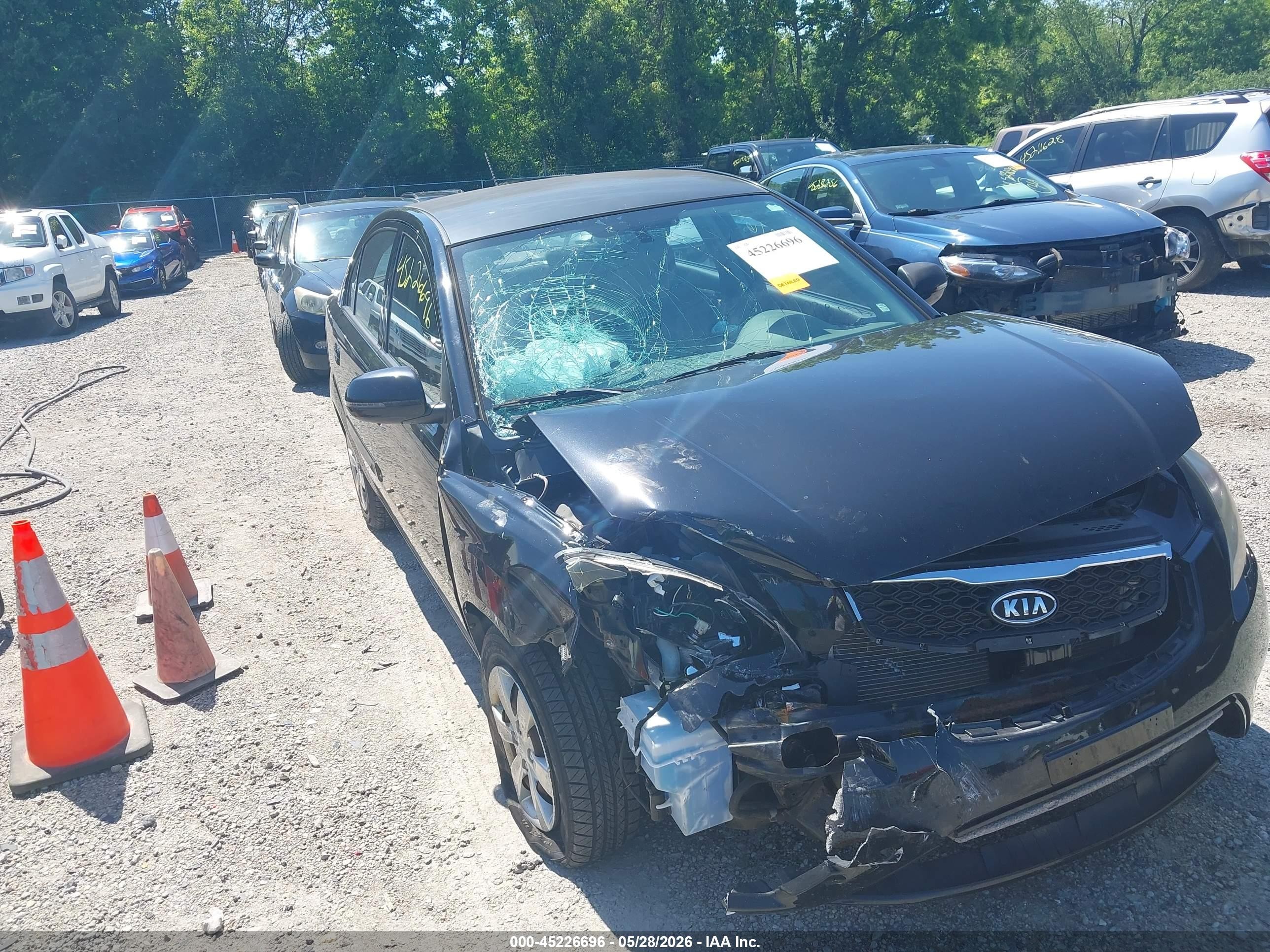 2011 Kia Rio Lx Black vin: KNADH4A37B6868679