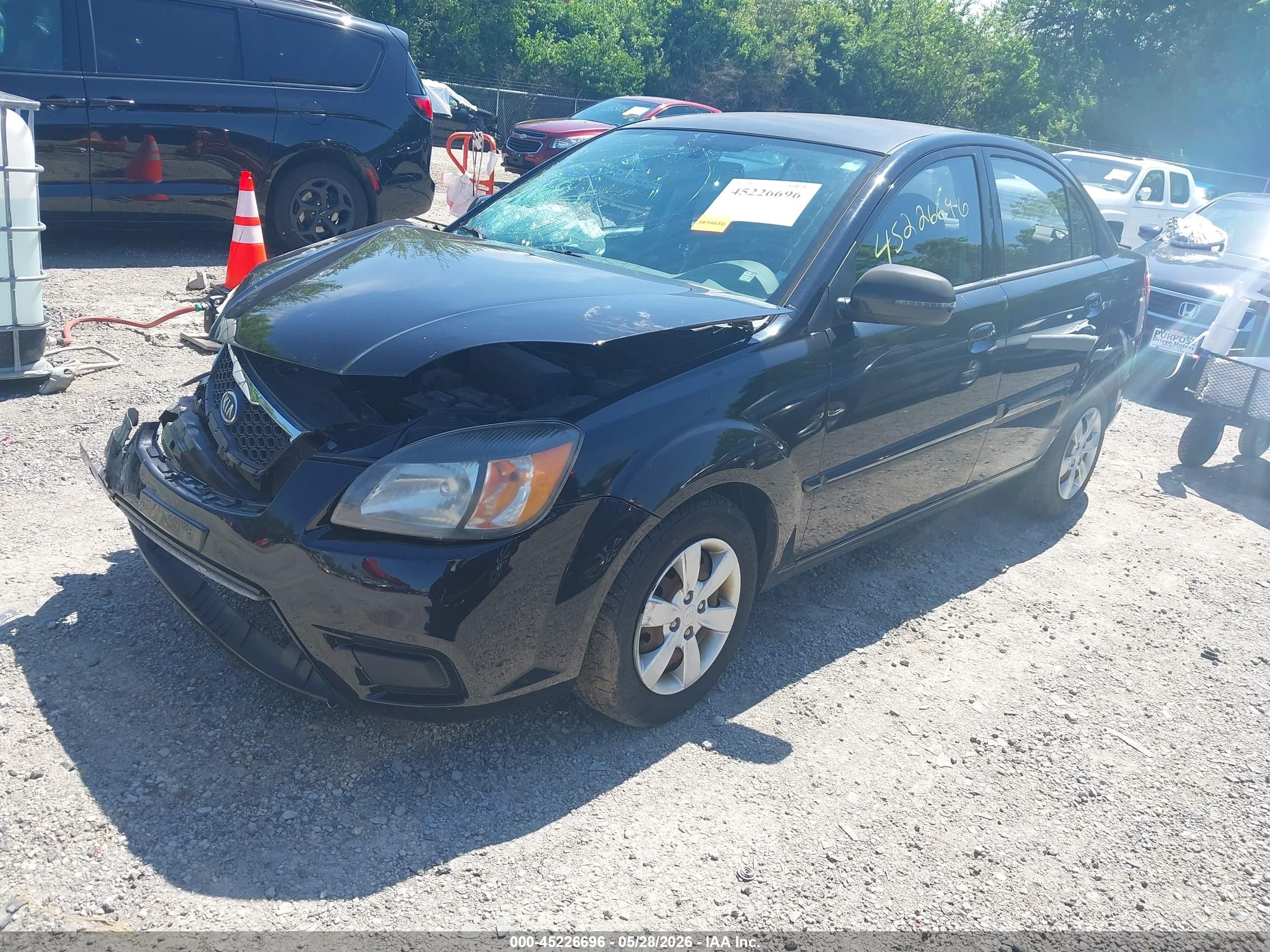 2011 Kia Rio Lx Black vin: KNADH4A37B6868679