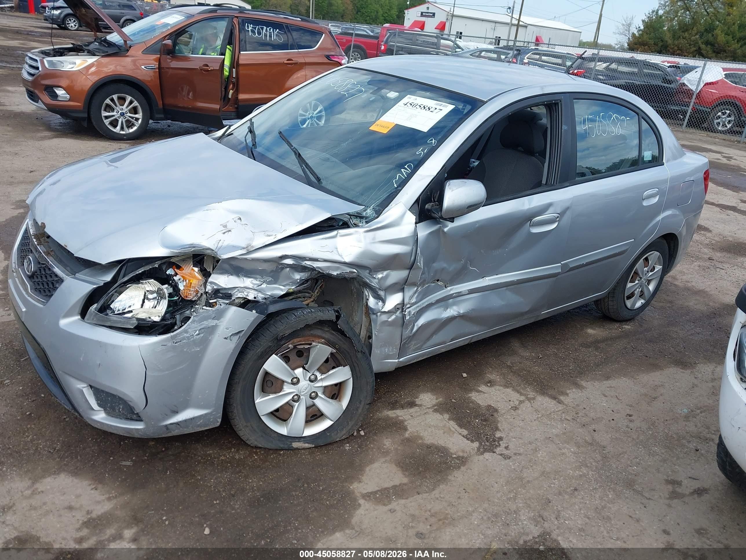 2011 Kia Rio Lx Silver vin: KNADH4A37B6921297
