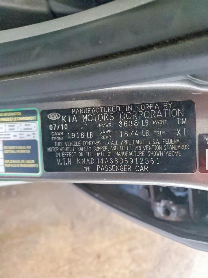 2011 Kia Rio Lx Gray vin: KNADH4A38B6912561