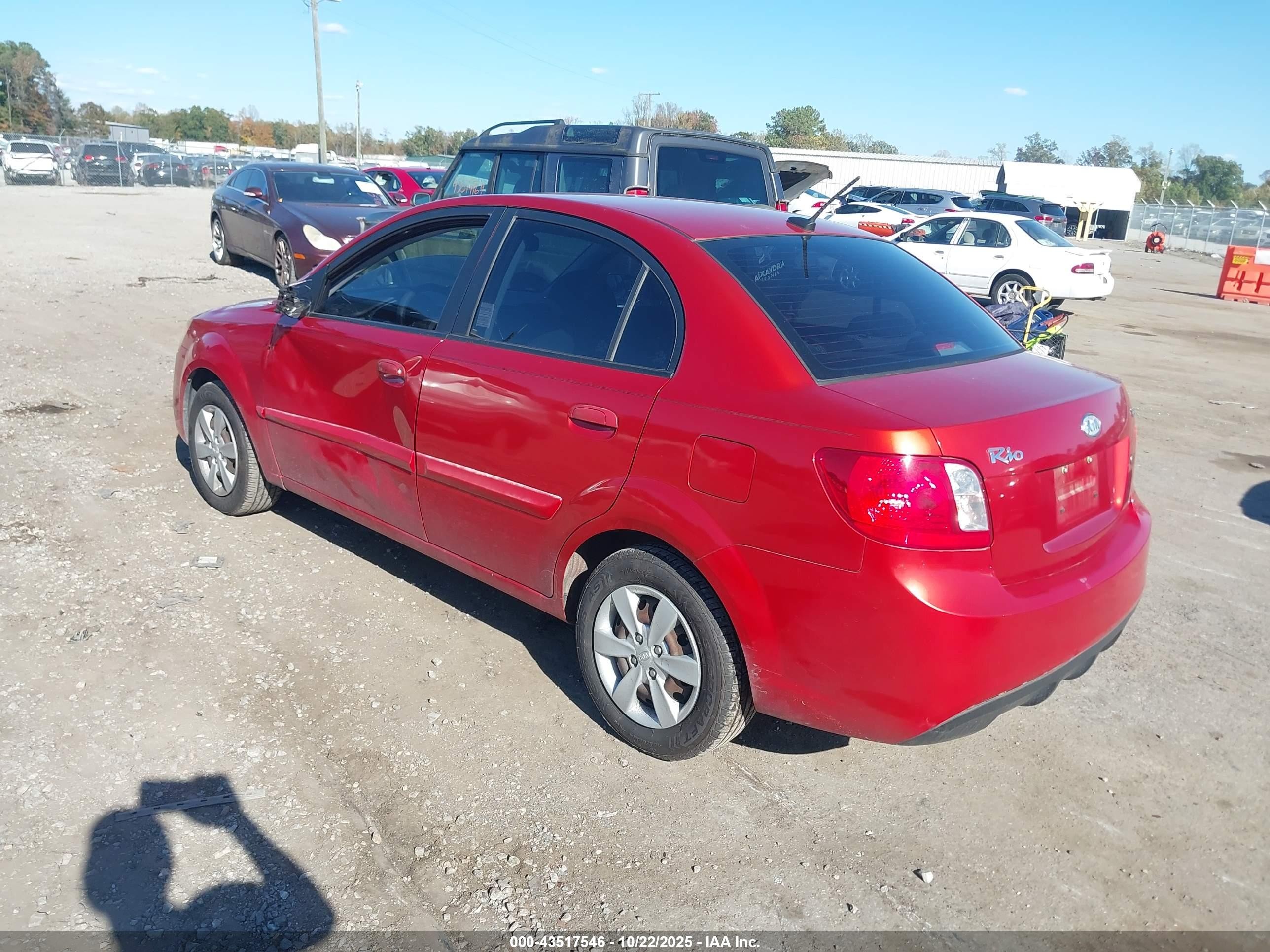 2010 Kia Rio Lx Red vin: KNADH4A39A6651472