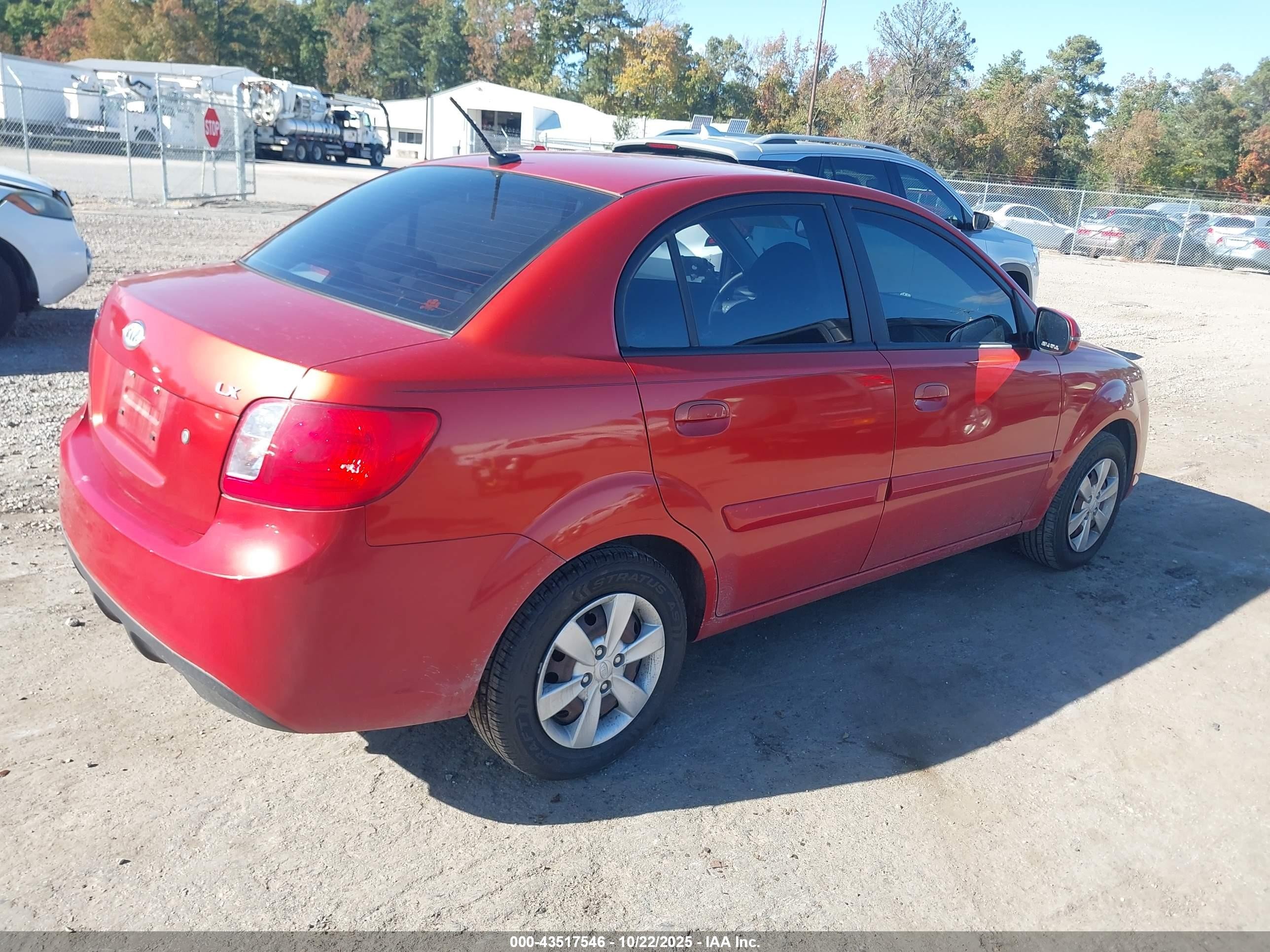 2010 Kia Rio Lx Red vin: KNADH4A39A6651472