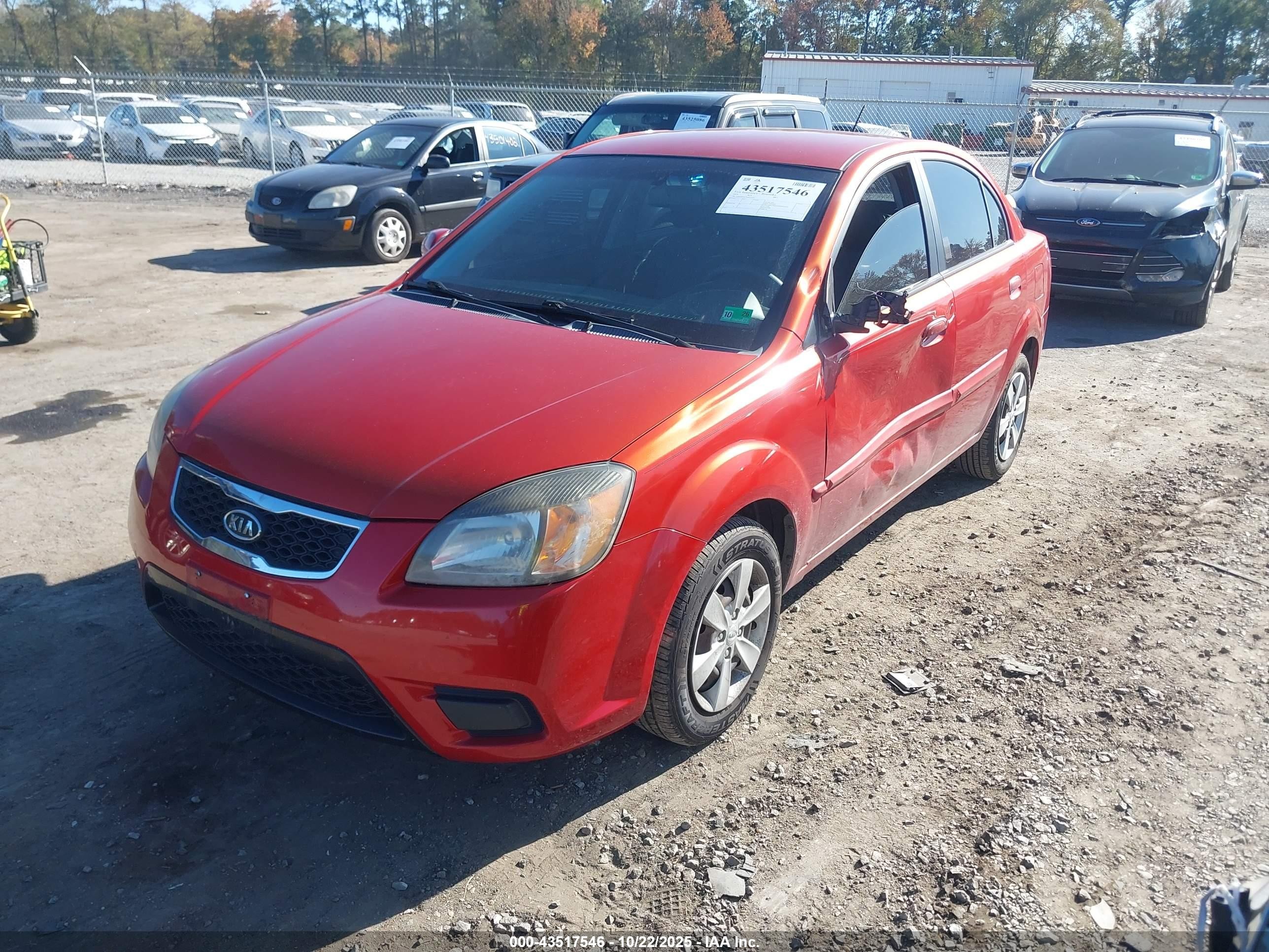 2010 Kia Rio Lx Red vin: KNADH4A39A6651472