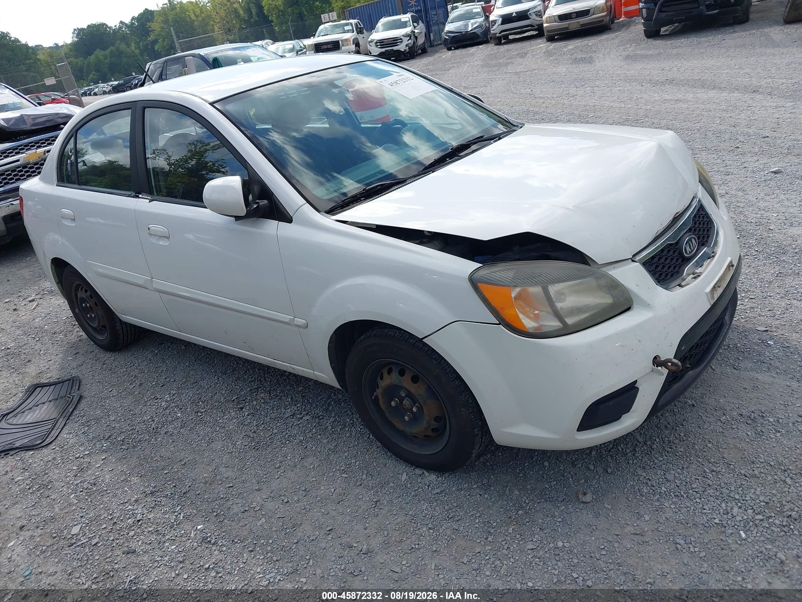 2011 Kia Rio Lx White vin: KNADH4A39B6709047