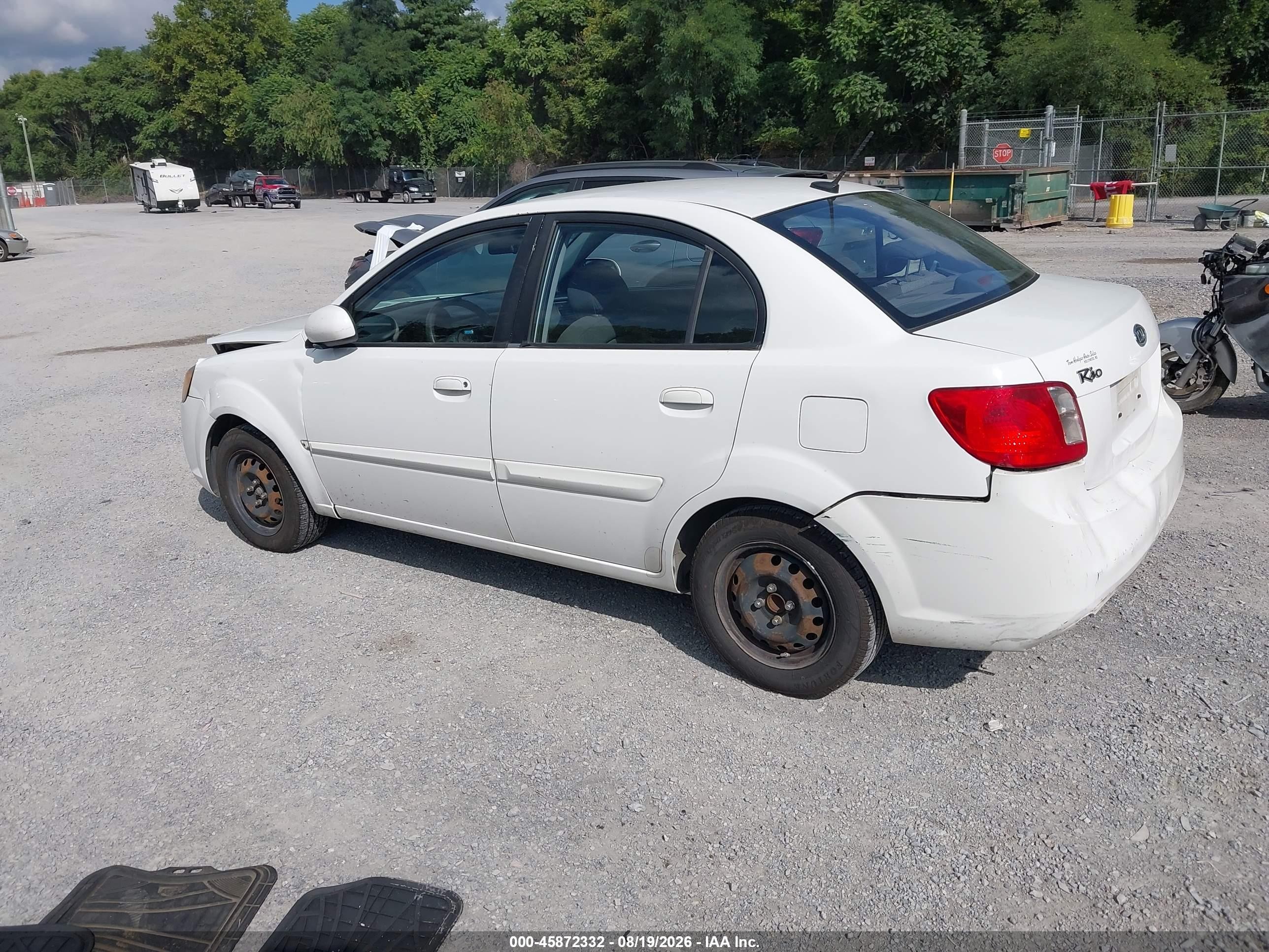 2011 Kia Rio Lx White vin: KNADH4A39B6709047