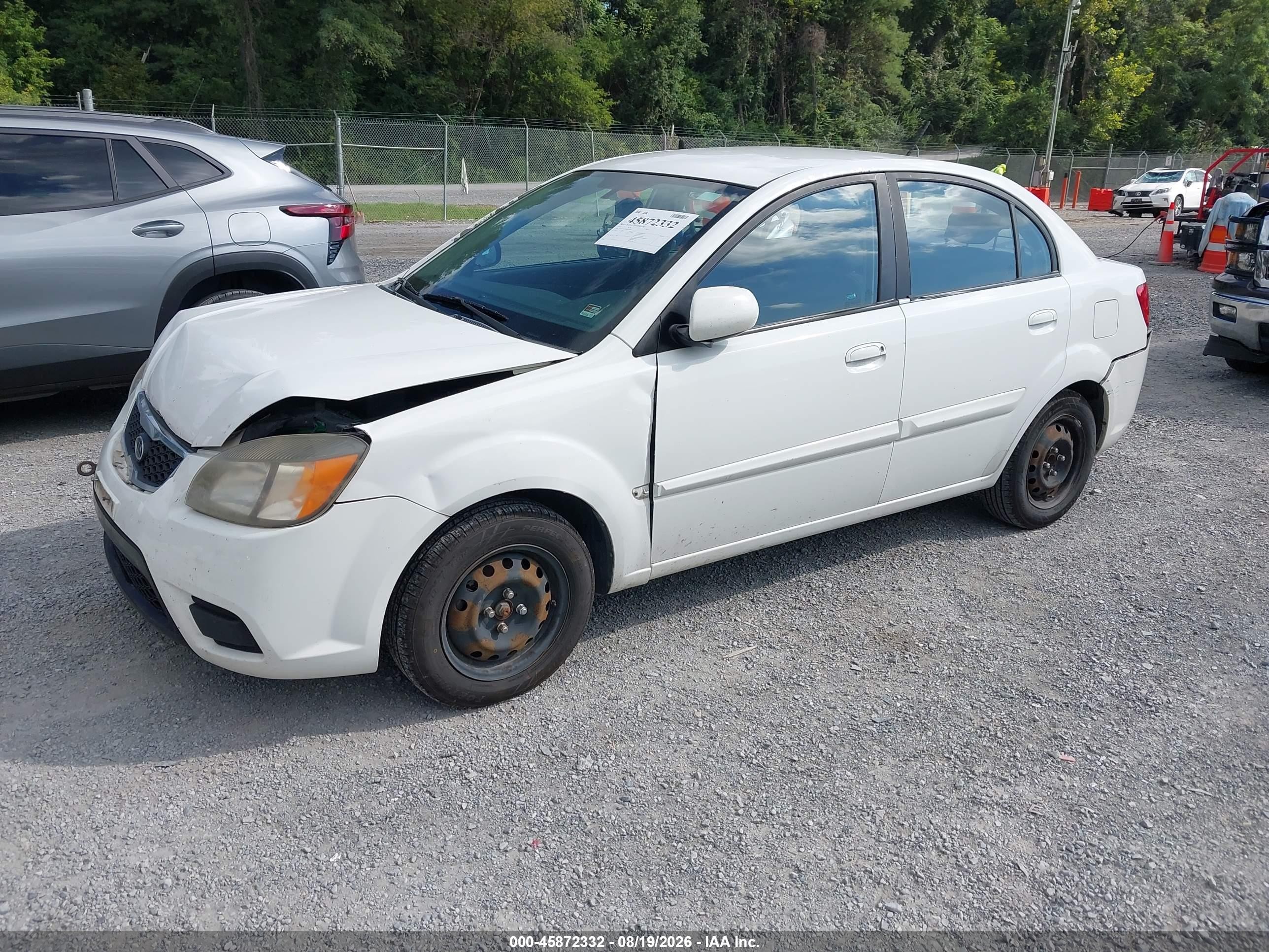 2011 Kia Rio Lx White vin: KNADH4A39B6709047