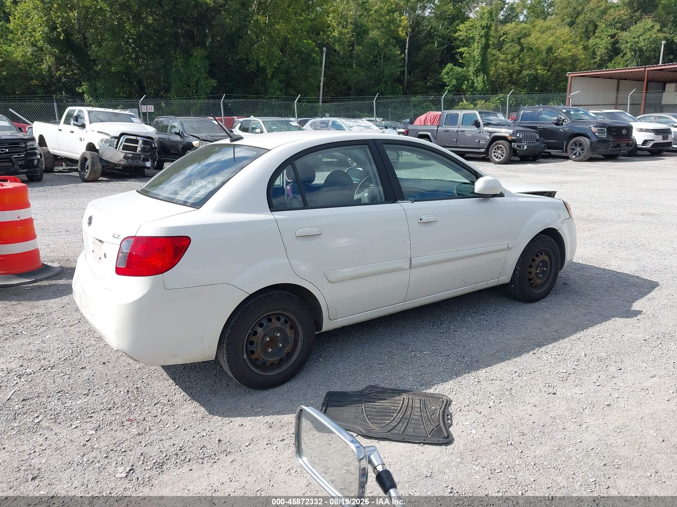 2011 Kia Rio Lx White vin: KNADH4A39B6709047
