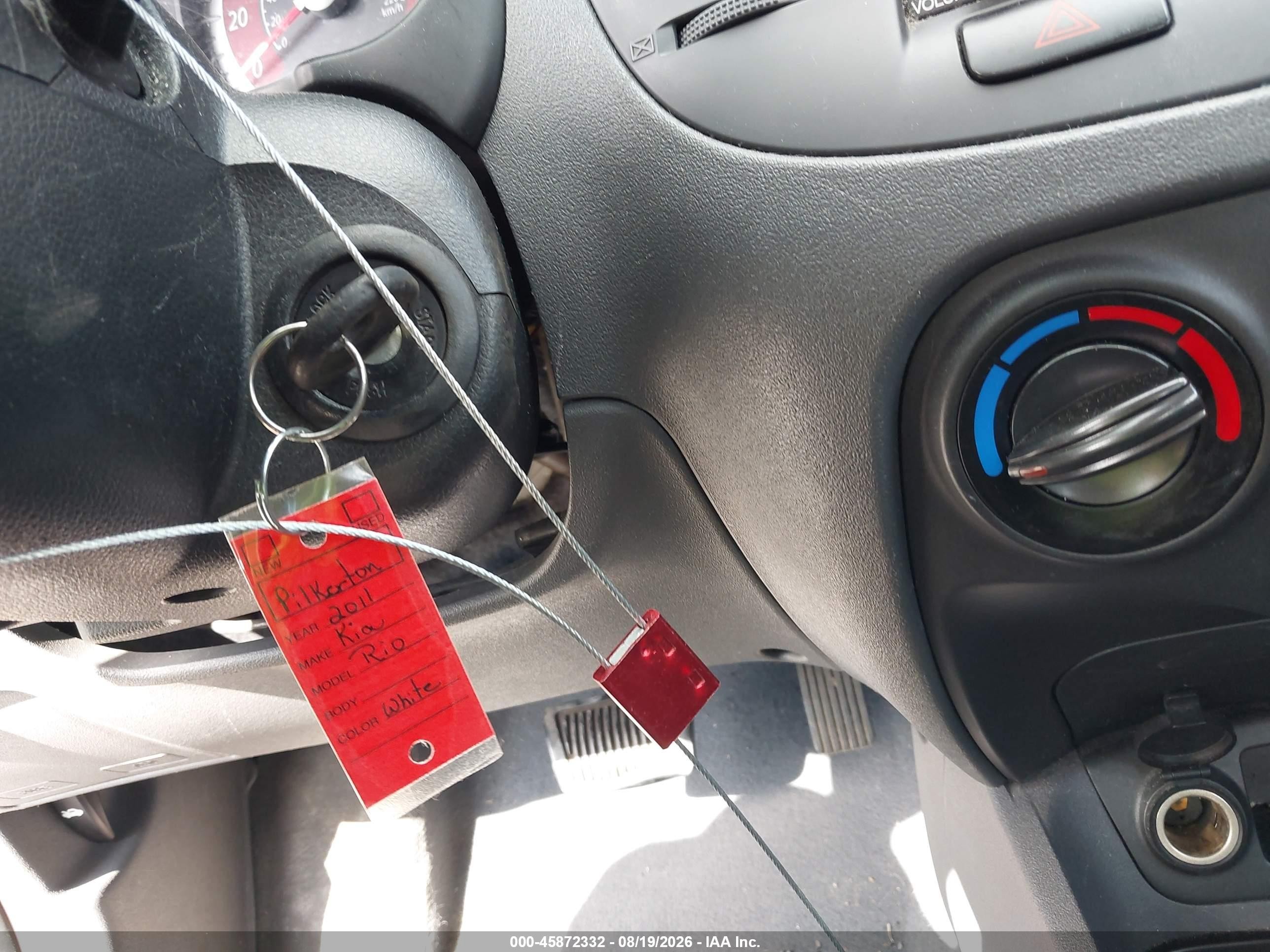 2011 Kia Rio Lx White vin: KNADH4A39B6709047