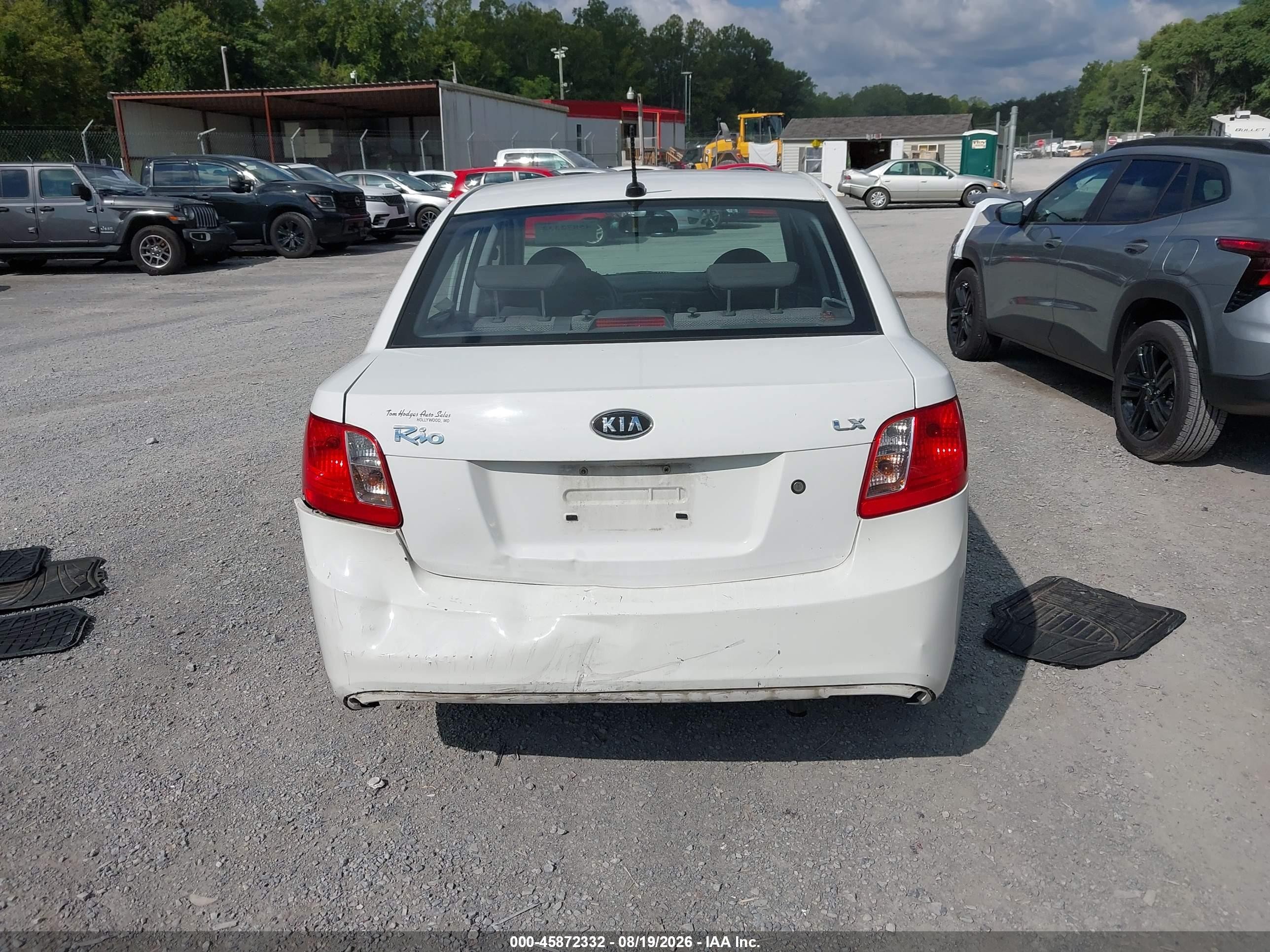 2011 Kia Rio Lx White vin: KNADH4A39B6709047