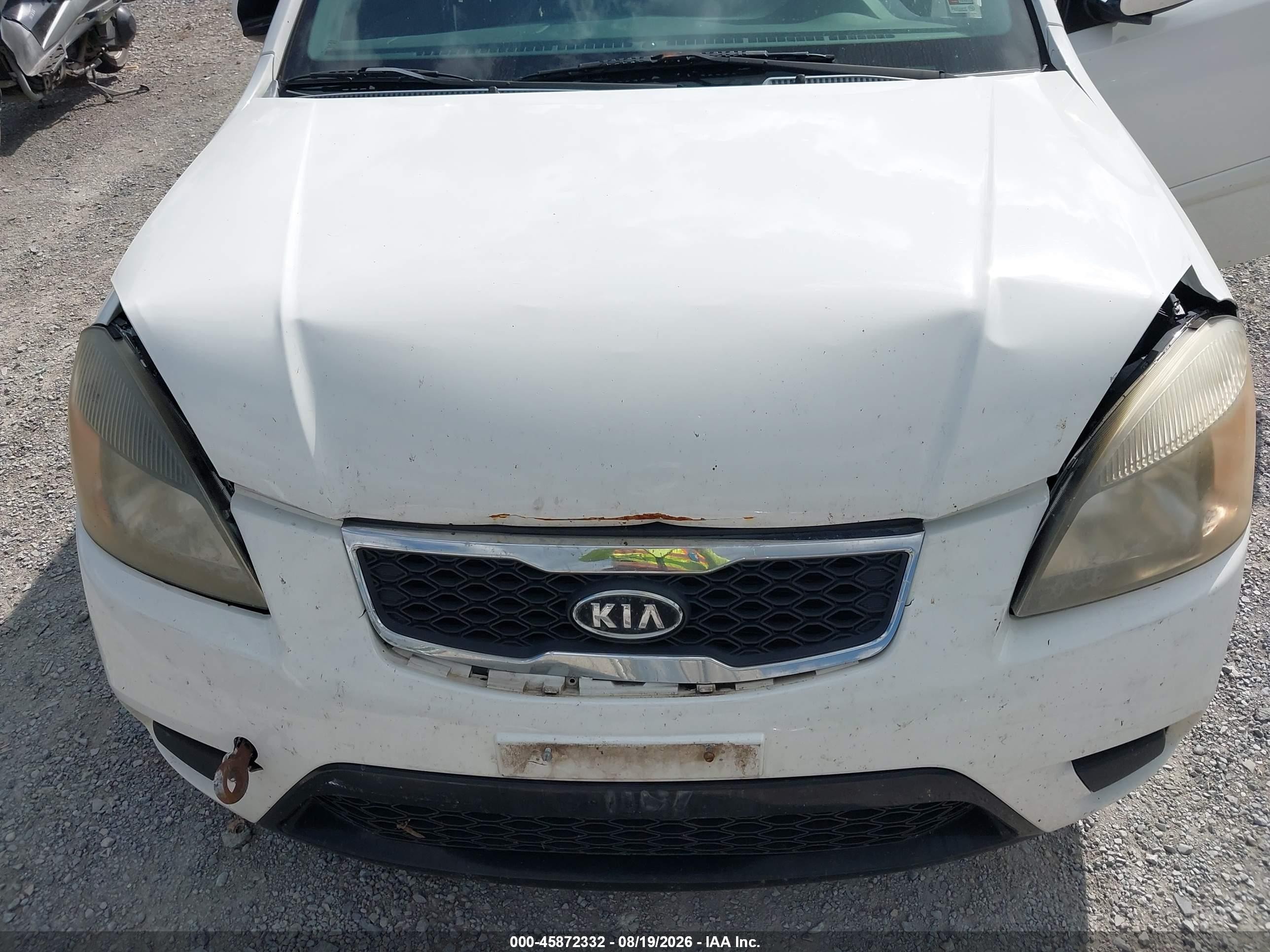 2011 Kia Rio Lx White vin: KNADH4A39B6709047