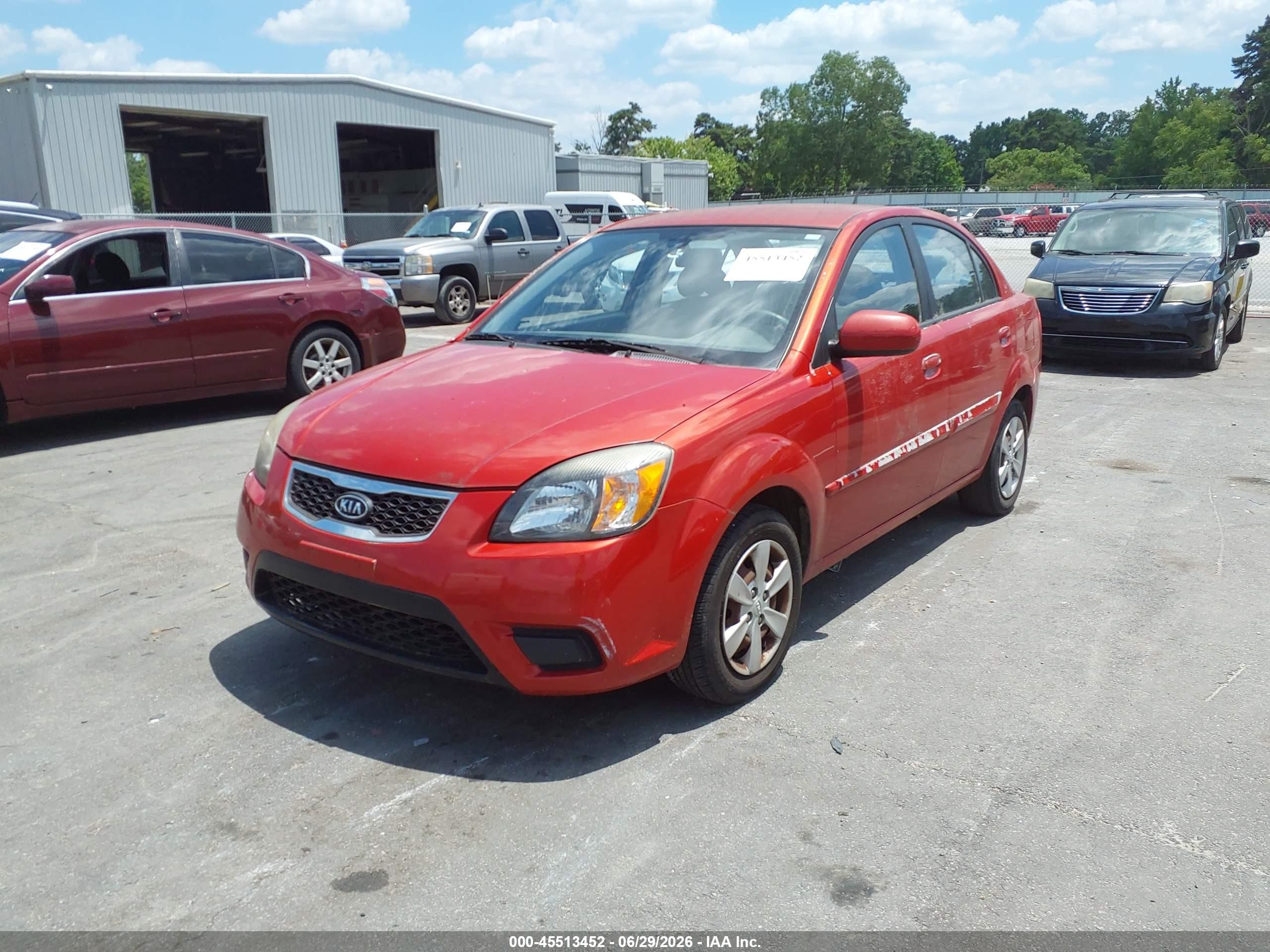 2011 Kia Rio Lx Red vin: KNADH4A39B6731369