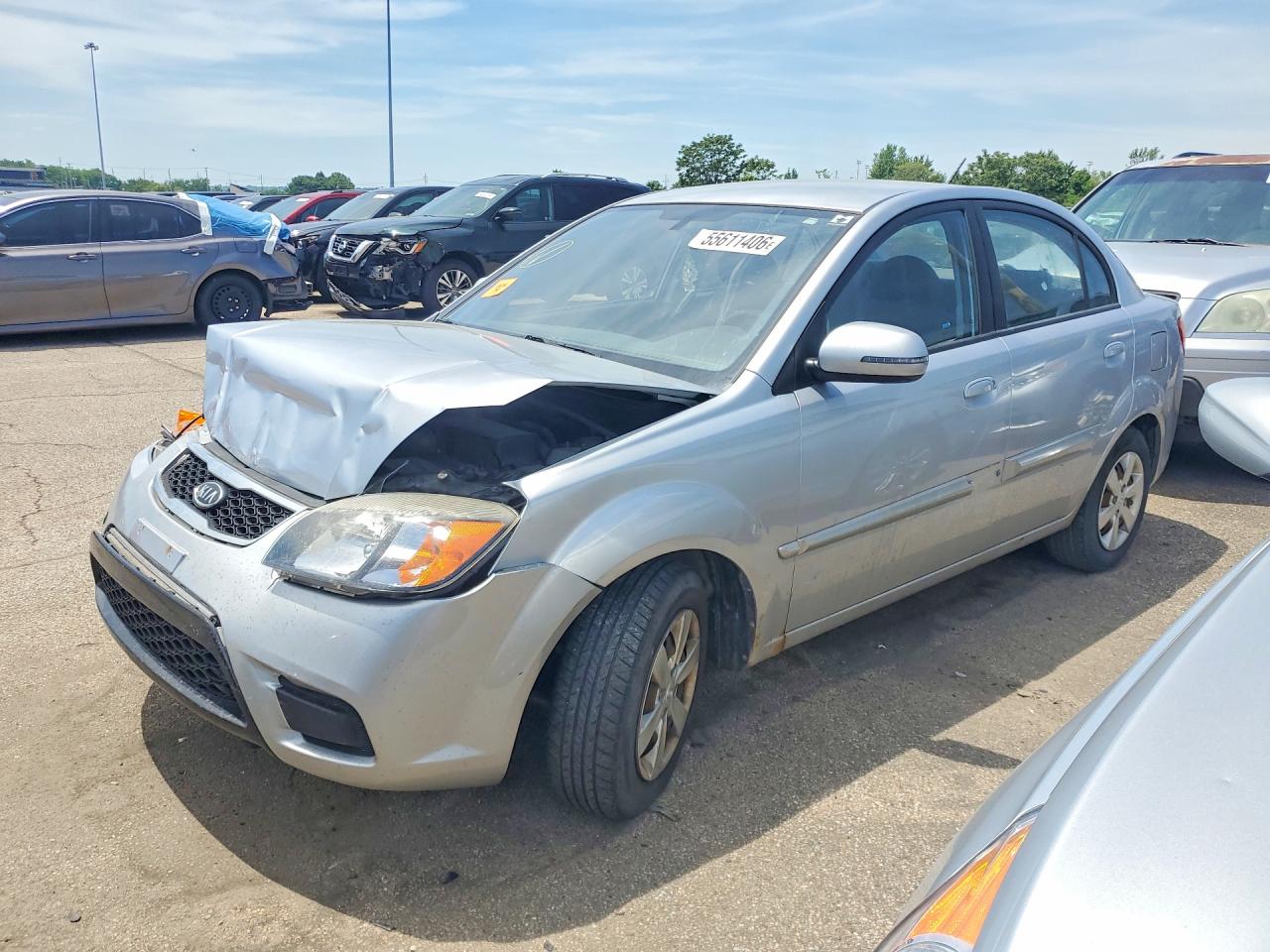 2011 Kia Rio Lx Silver vin: KNADH4A39B6921267