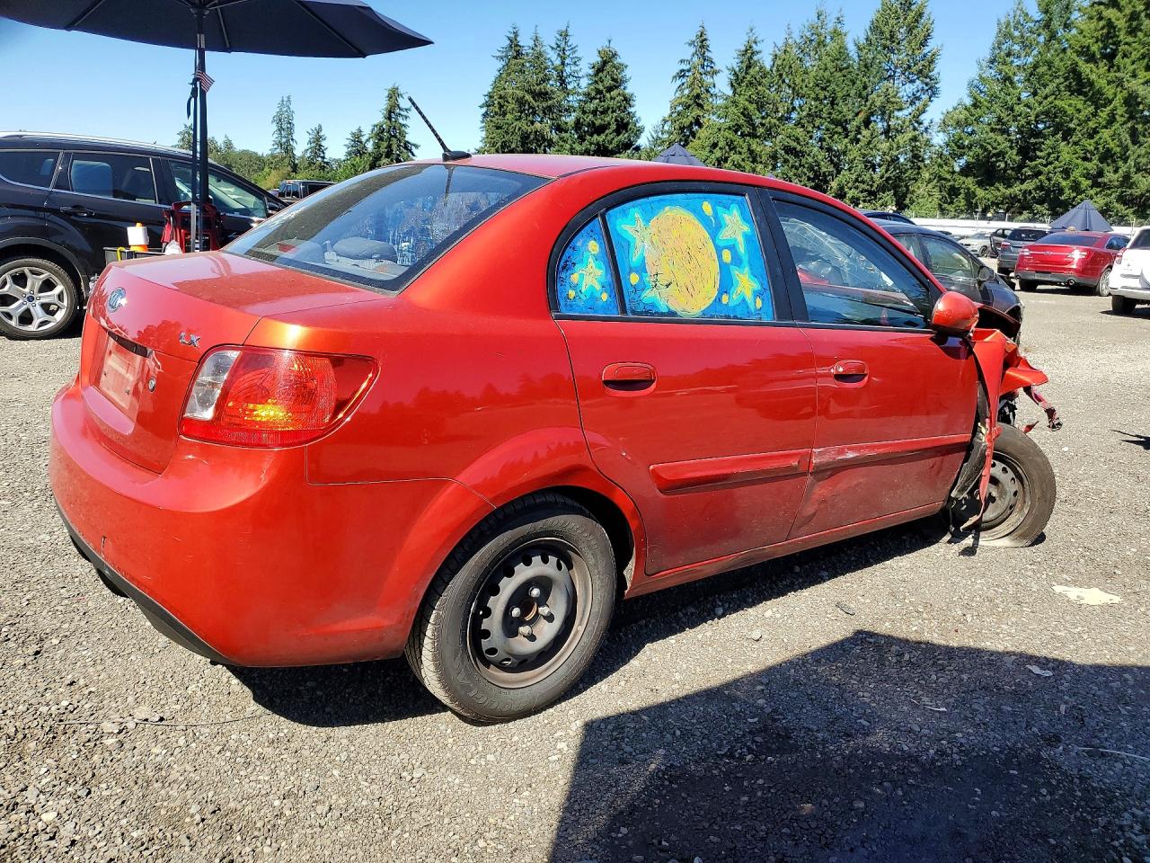 2011 Kia Rio Lx Red vin: KNADH4A3XB6848894