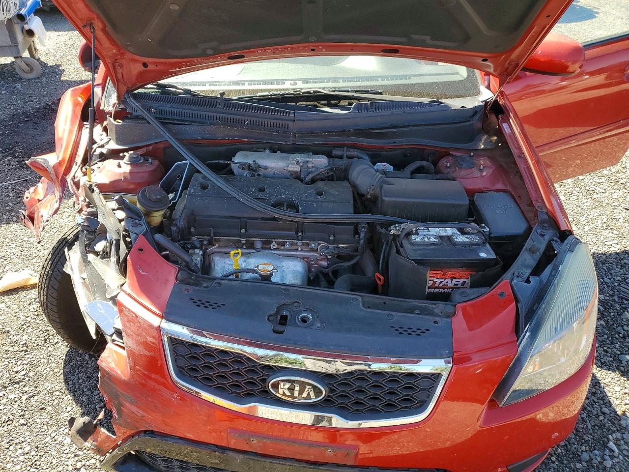 2011 Kia Rio Lx Red vin: KNADH4A3XB6848894