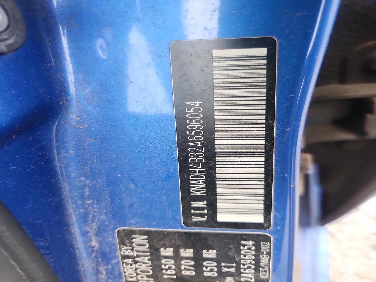 2010 Kia Rio Lx Blue vin: KNADH4B32A6596054