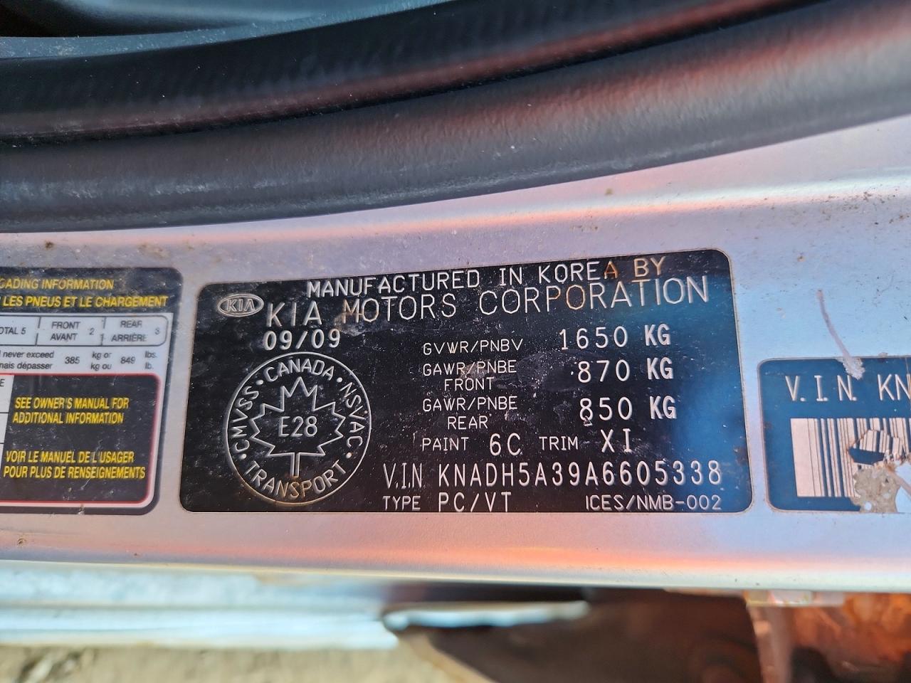 2010 Kia Rio5 Silver vin: KNADH5A39A6605338