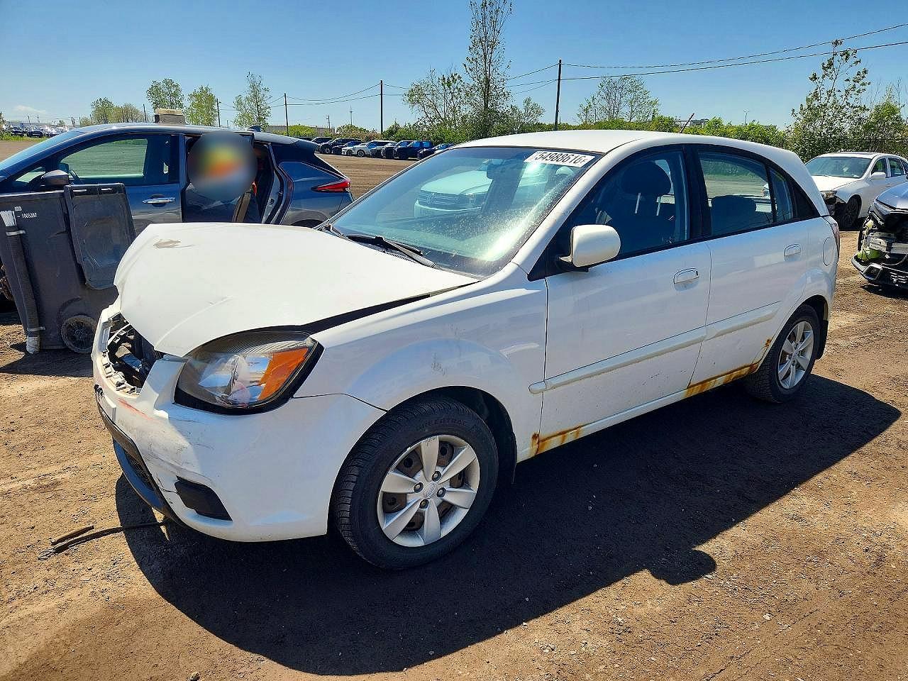 2010 Kia Rio5 Lx White vin: KNADH5B31A6630538