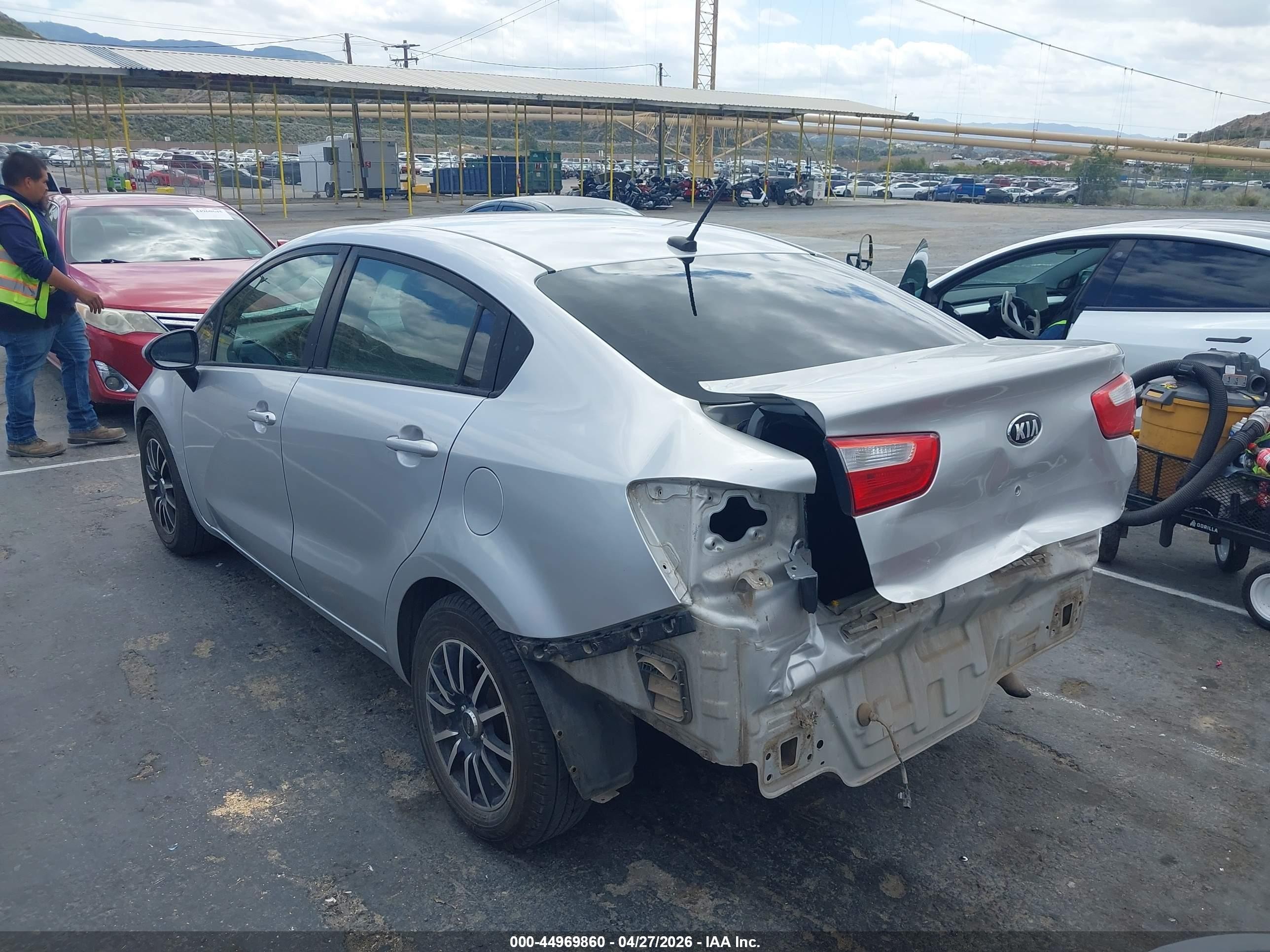 2012 Kia Rio Lx Silver vin: KNADM4A30C6064205