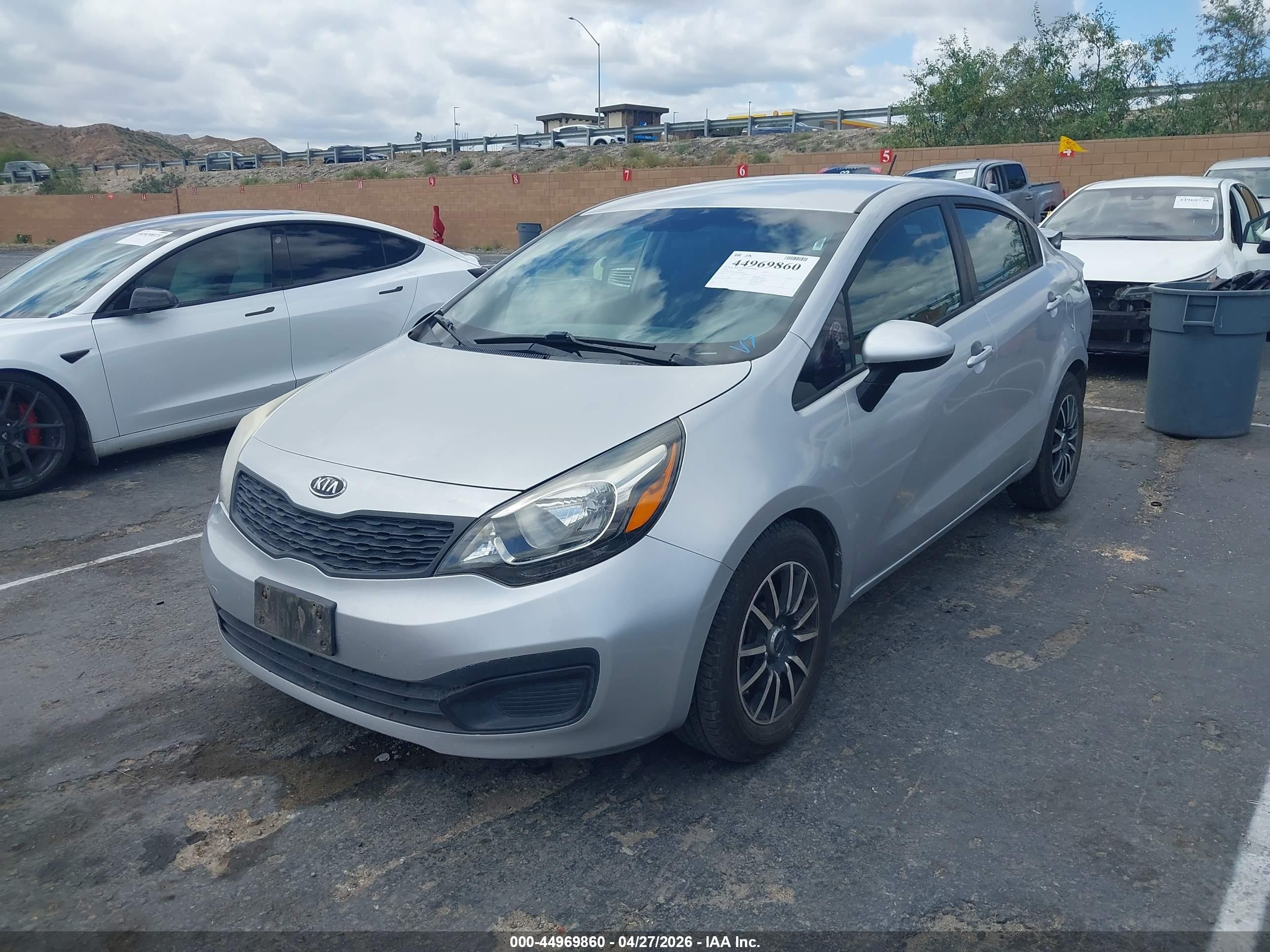 2012 Kia Rio Lx Silver vin: KNADM4A30C6064205