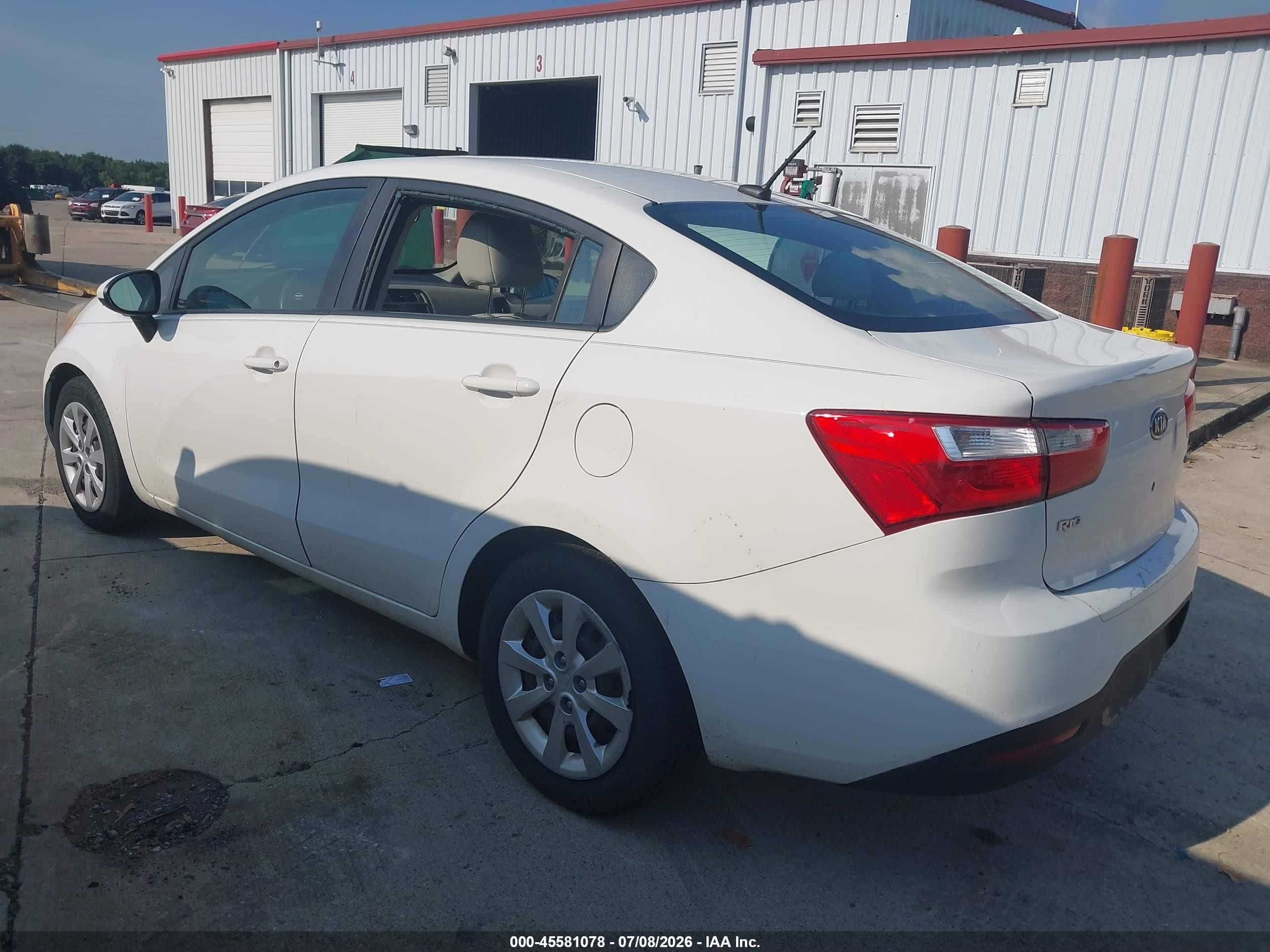 2012 Kia Rio Lx White vin: KNADM4A30C6076273