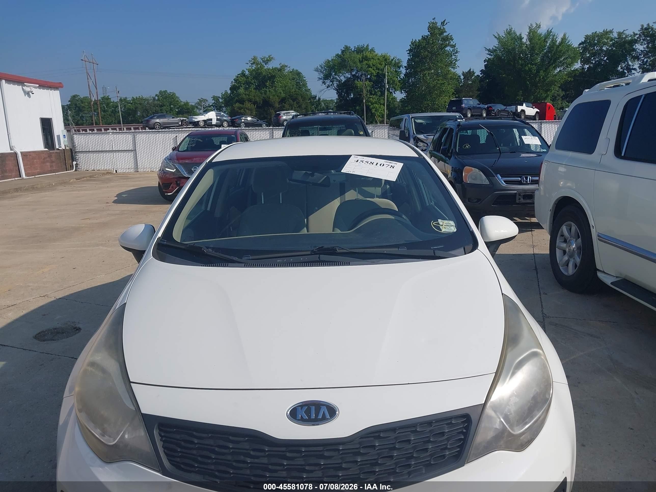 2012 Kia Rio Lx White vin: KNADM4A30C6076273