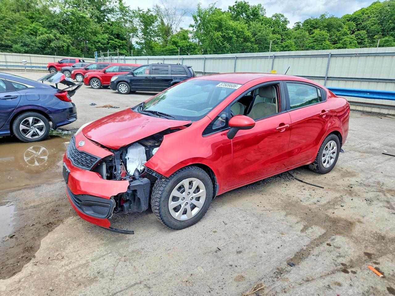 2013 Kia Rio Lx Burgundy vin: KNADM4A30D6114263