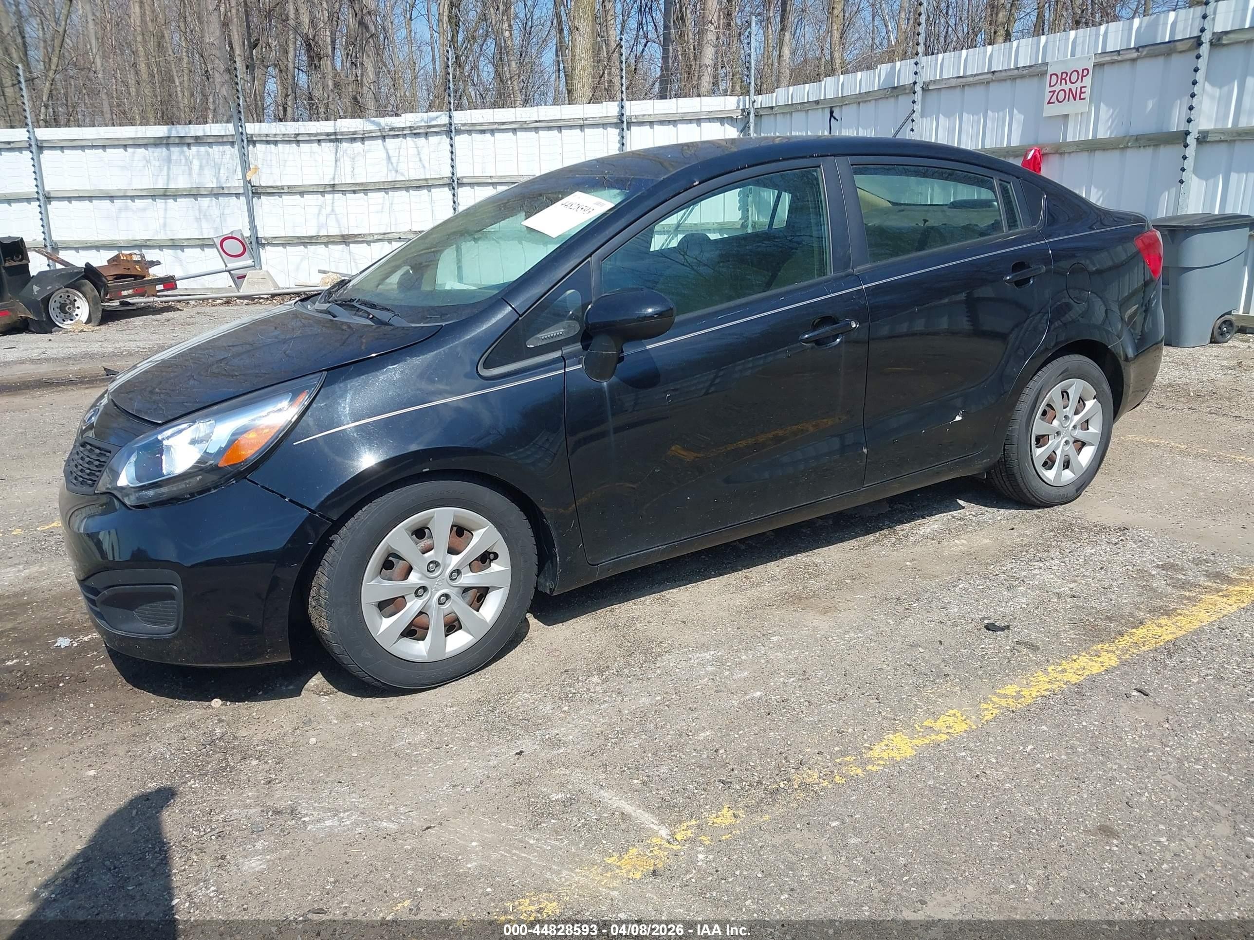 2013 Kia Rio Lx Black vin: KNADM4A30D6170915