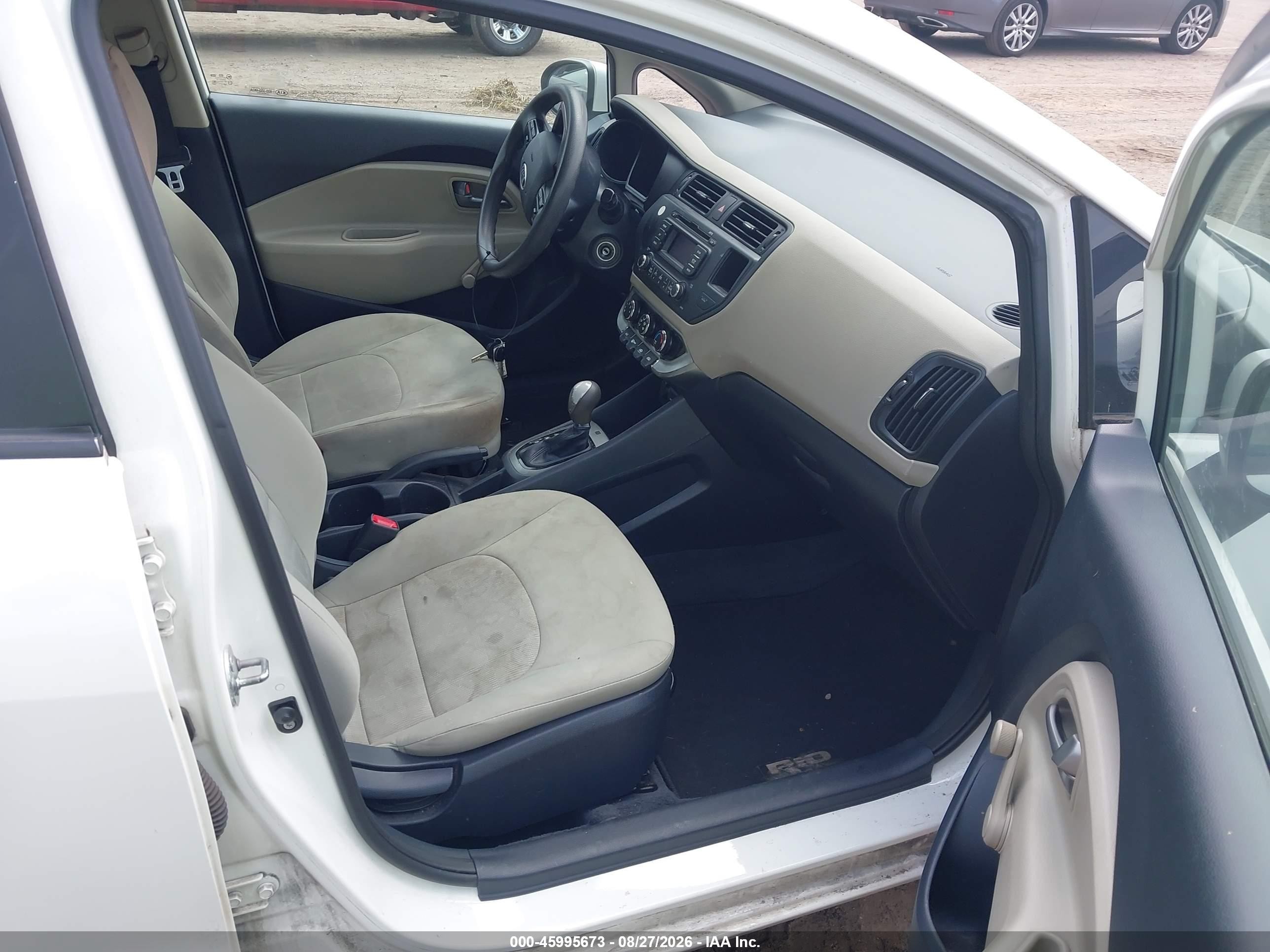 2013 Kia Rio Lx White vin: KNADM4A30D6211947