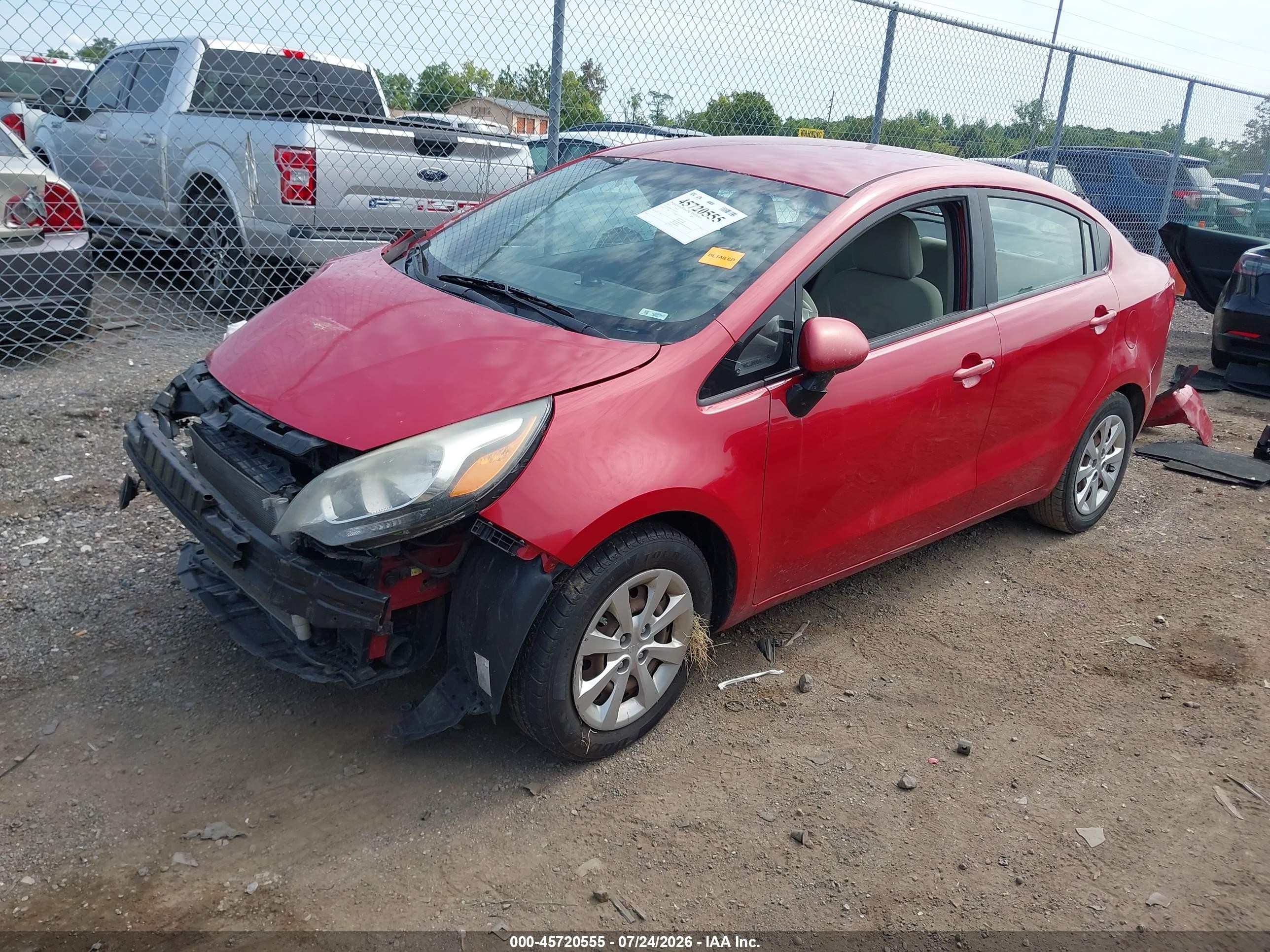 2013 Kia Rio Lx Red vin: KNADM4A30D6218137