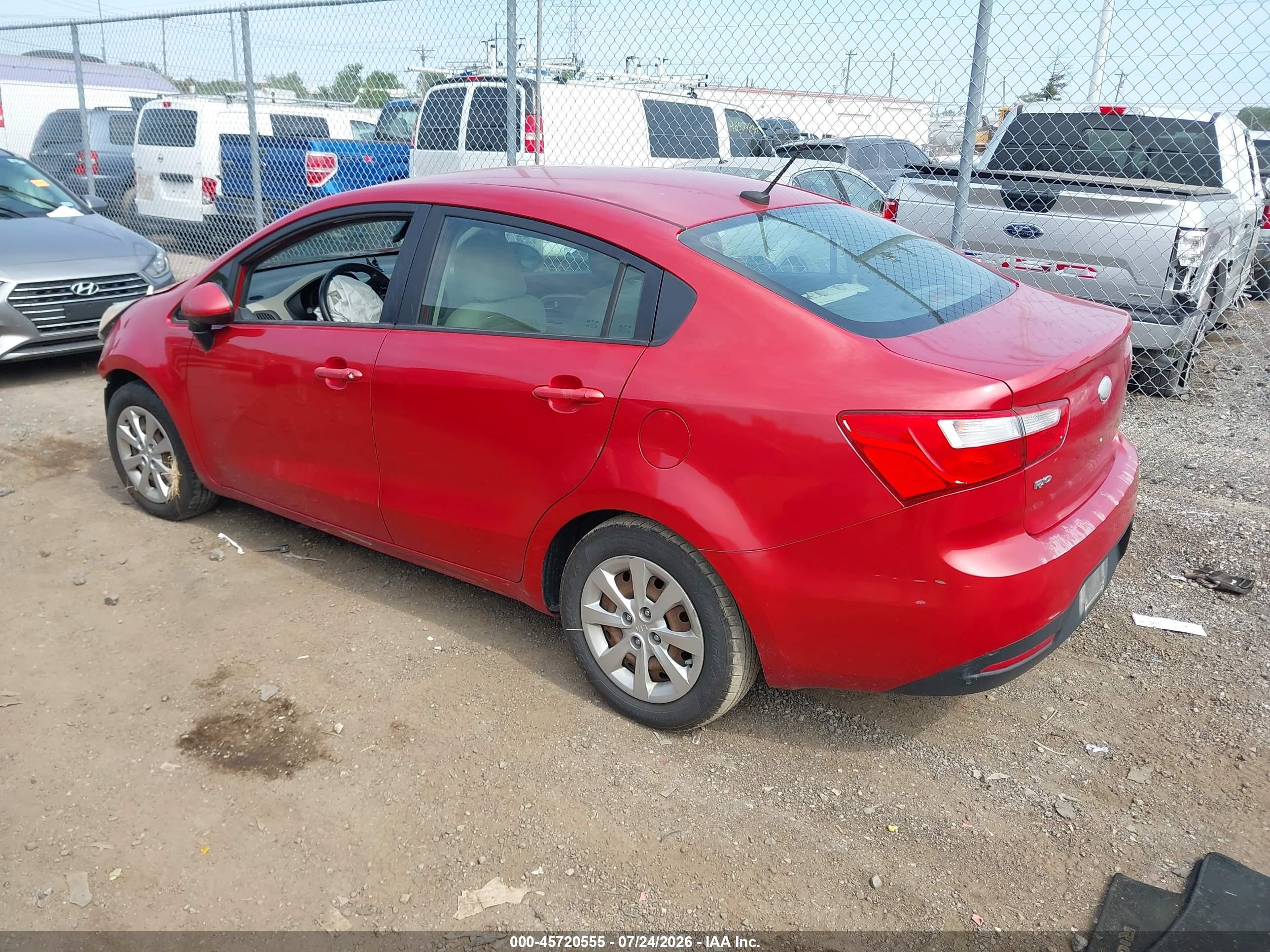 2013 Kia Rio Lx Red vin: KNADM4A30D6218137