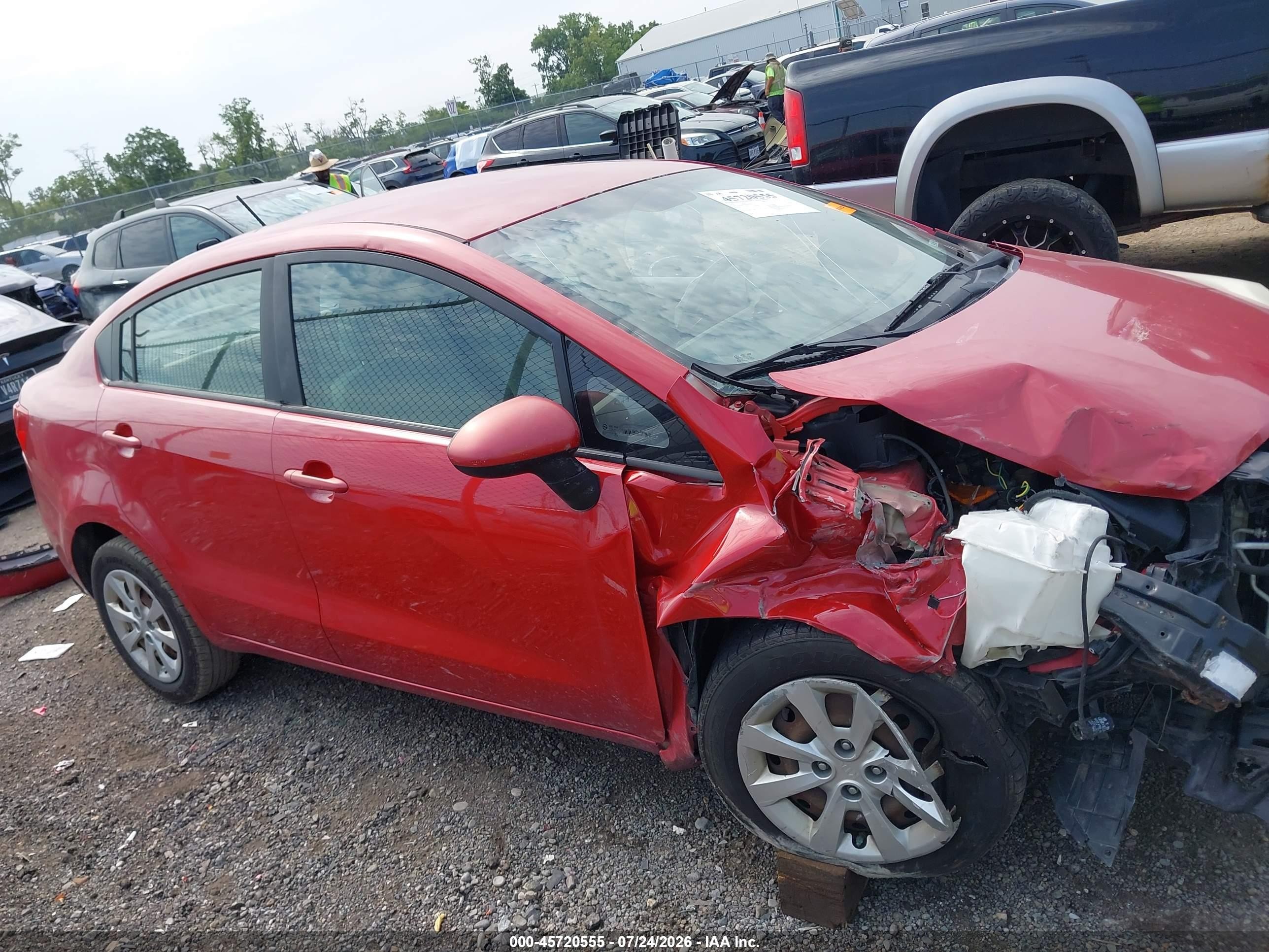 2013 Kia Rio Lx Red vin: KNADM4A30D6218137