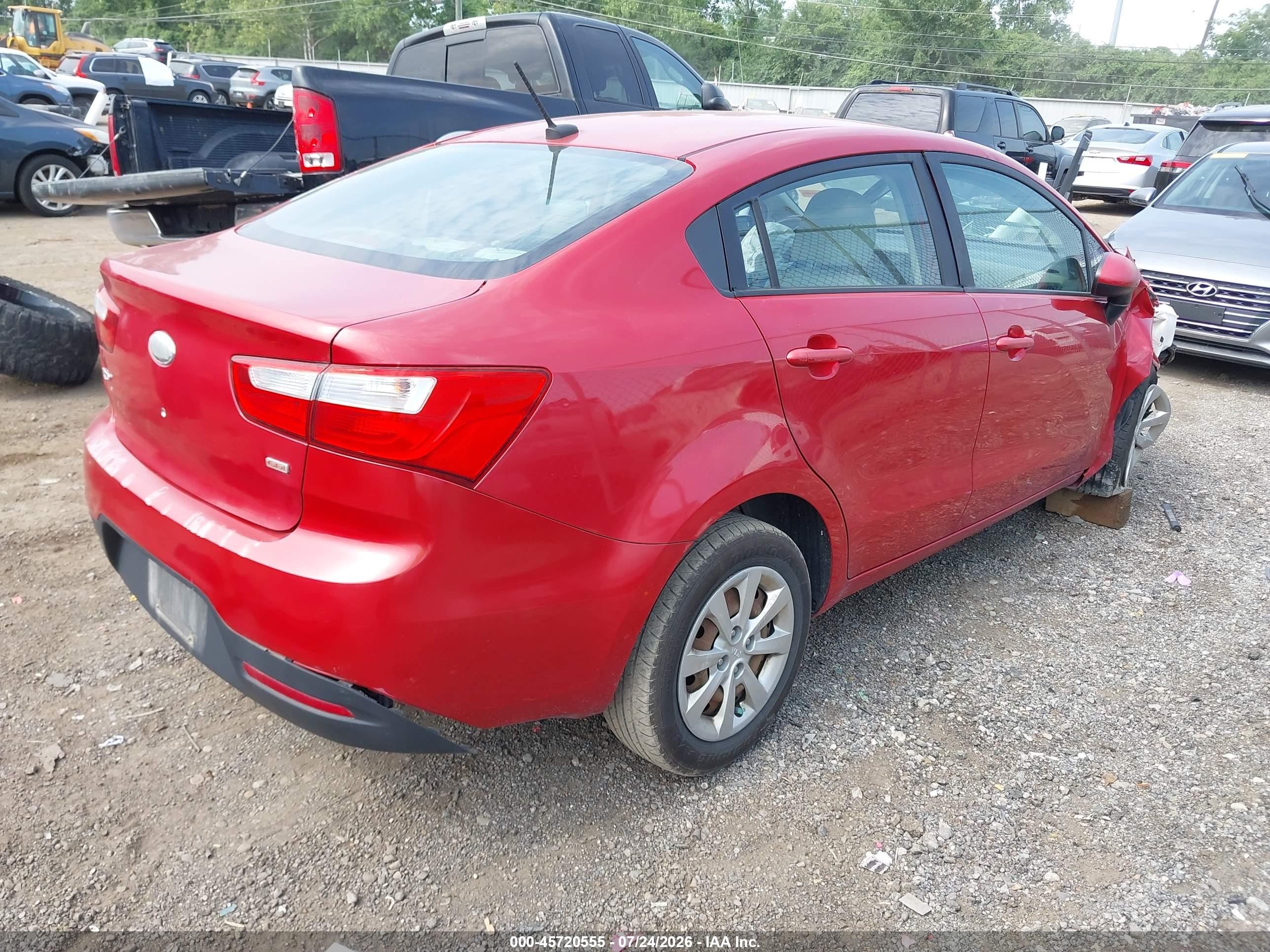 2013 Kia Rio Lx Red vin: KNADM4A30D6218137