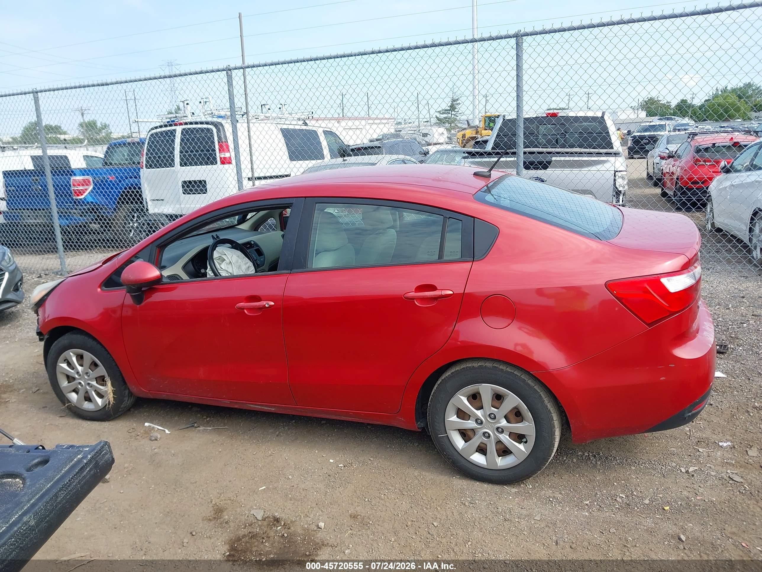 2013 Kia Rio Lx Red vin: KNADM4A30D6218137