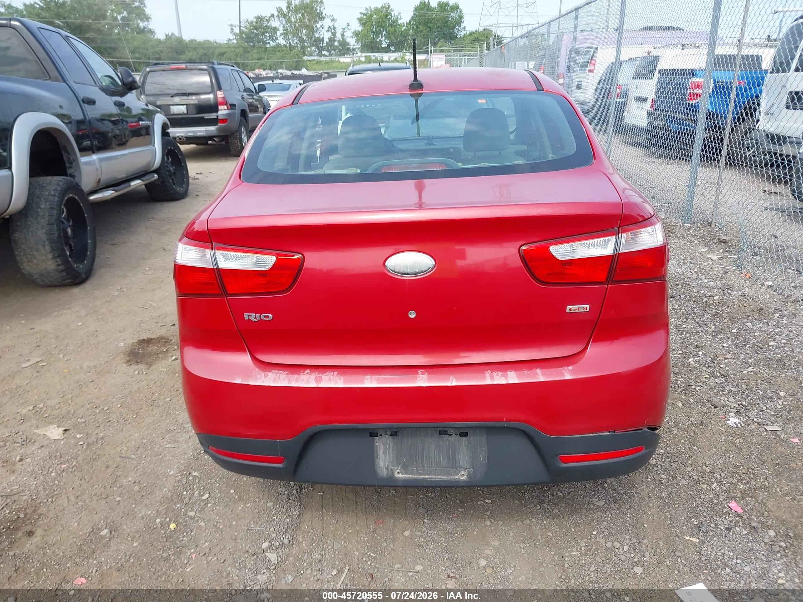2013 Kia Rio Lx Red vin: KNADM4A30D6218137