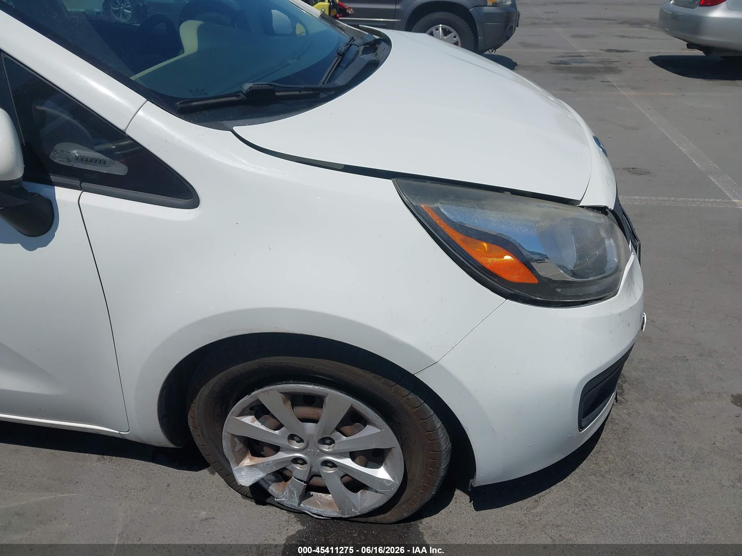 2013 Kia Rio Lx White vin: KNADM4A30D6253499