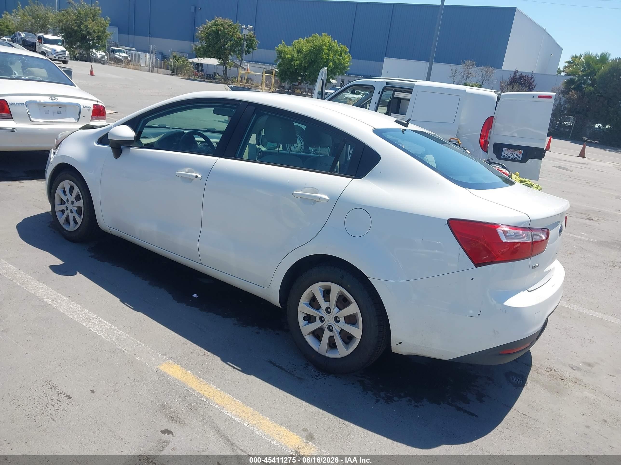 2013 Kia Rio Lx White vin: KNADM4A30D6253499