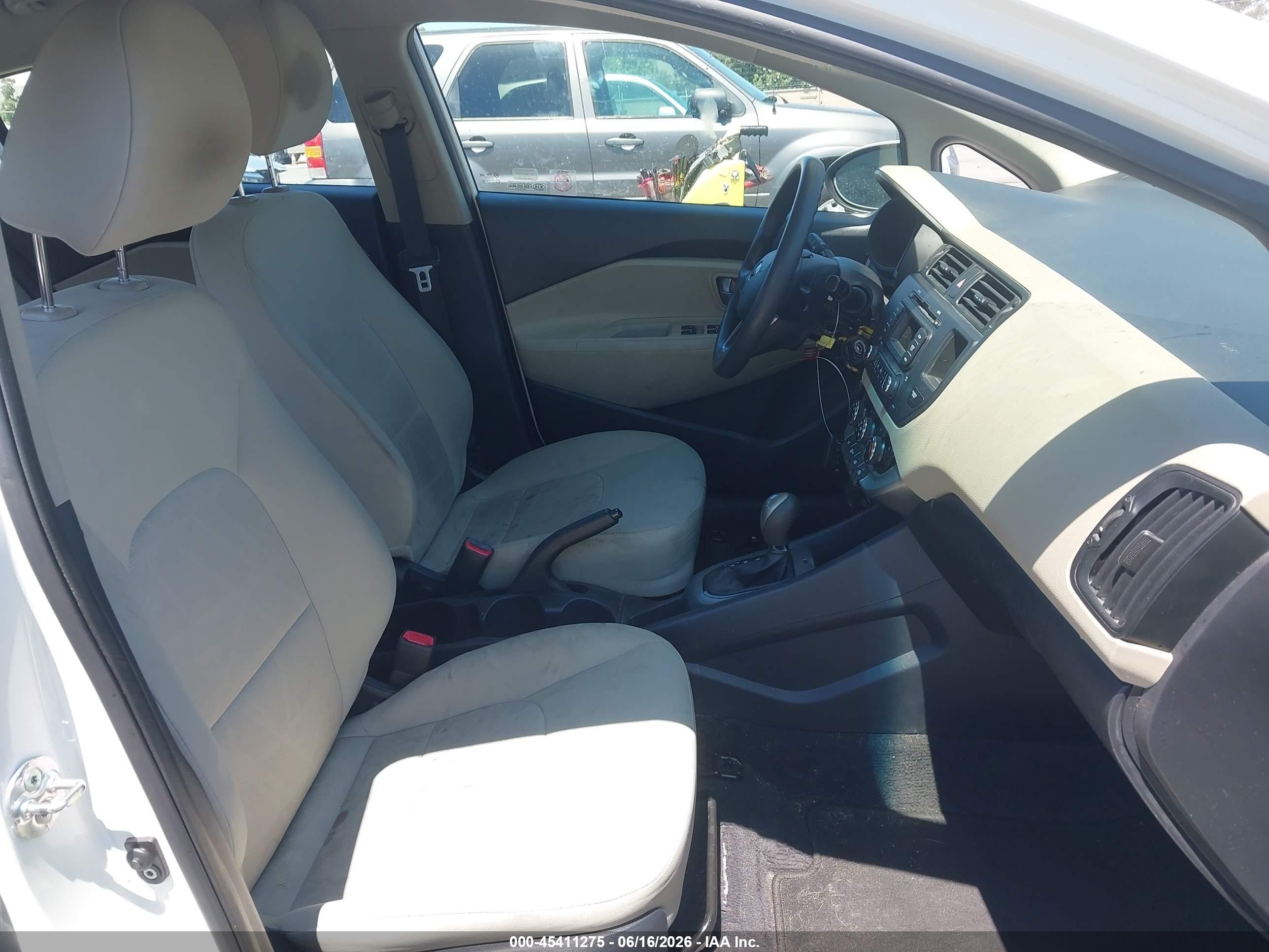 2013 Kia Rio Lx White vin: KNADM4A30D6253499