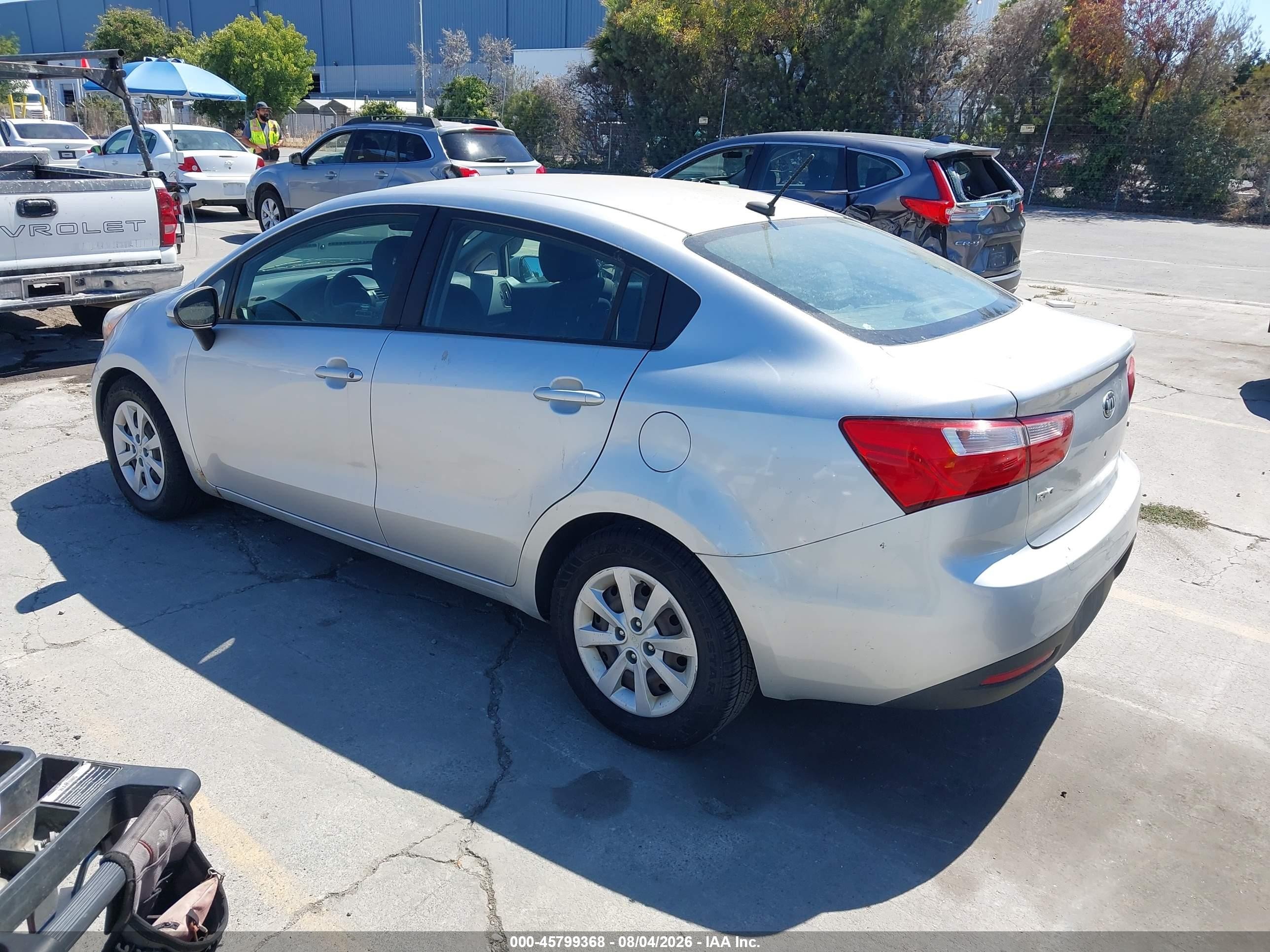 2013 Kia Rio Lx Silver vin: KNADM4A30D6289757