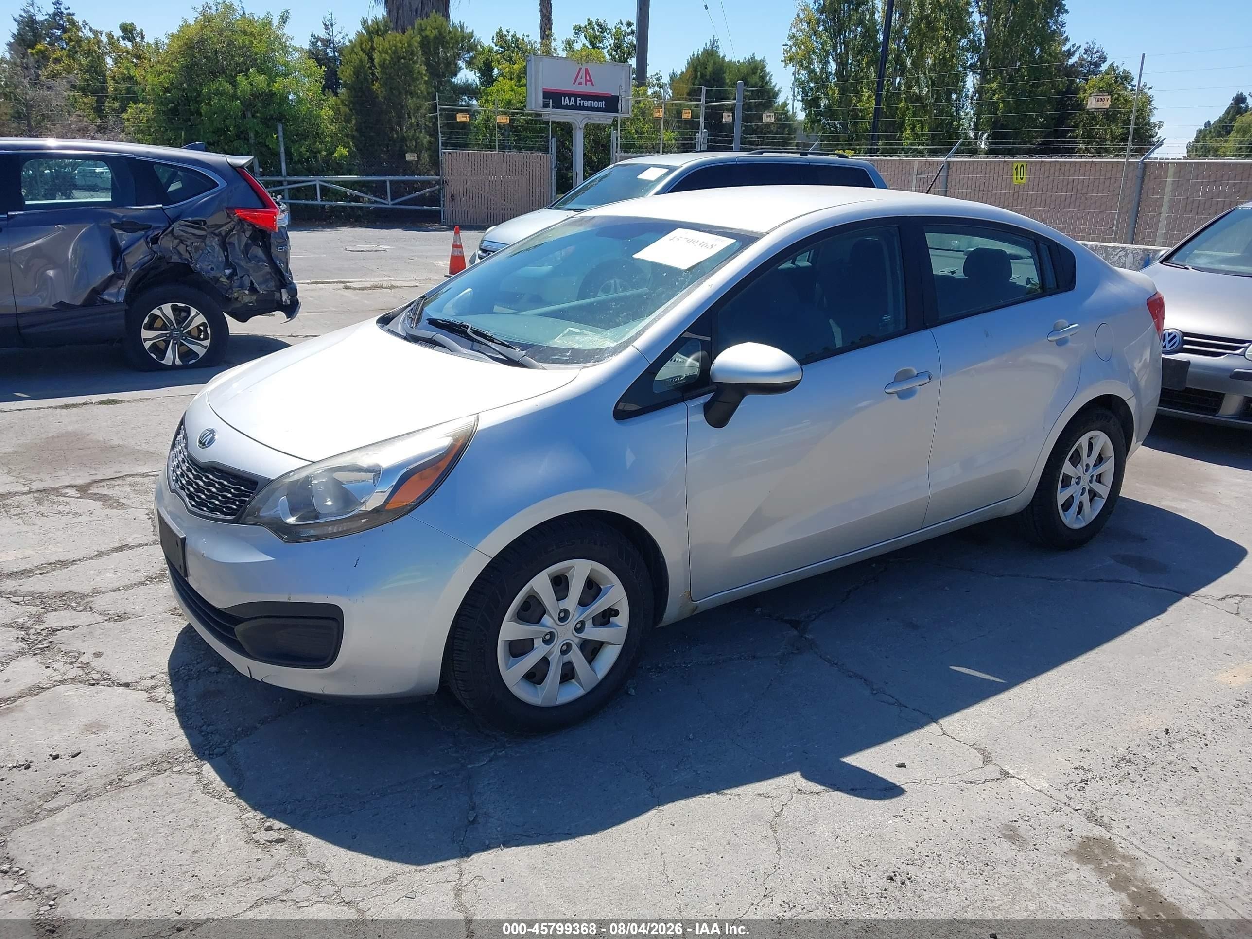 2013 Kia Rio Lx Silver vin: KNADM4A30D6289757