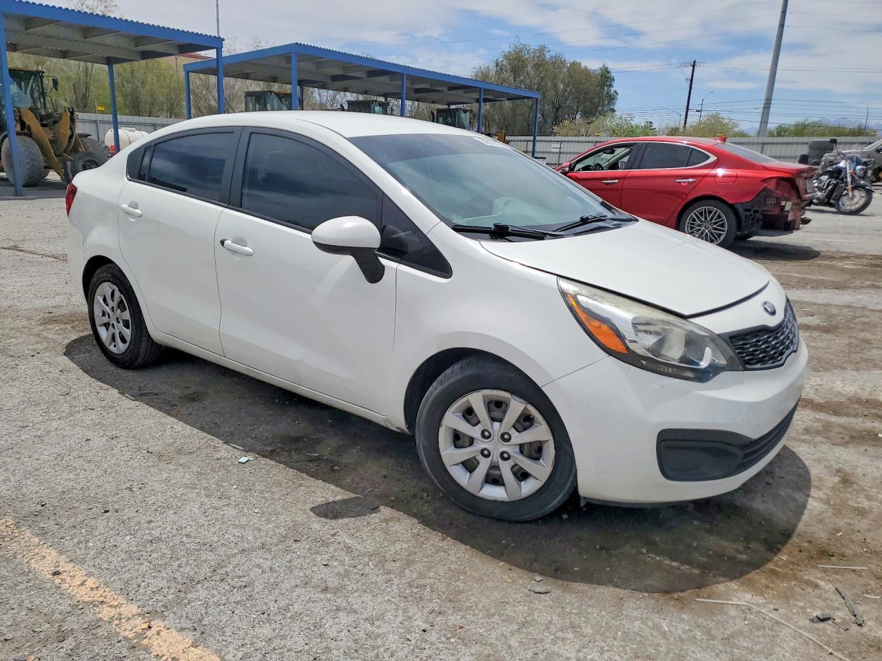 2013 Kia Rio Lx White vin: KNADM4A30D6293579