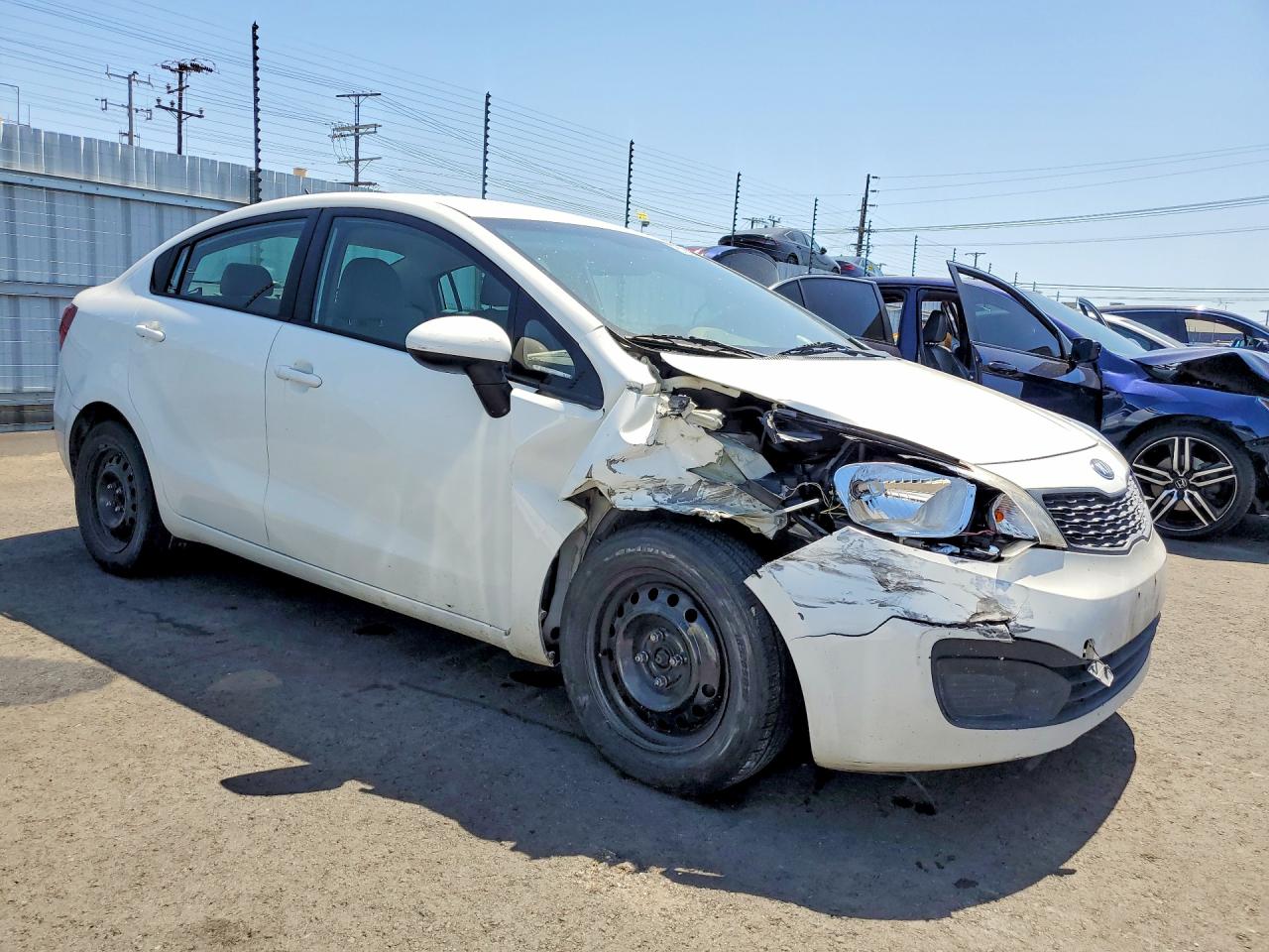 2014 Kia Rio Lx White vin: KNADM4A30E6352826